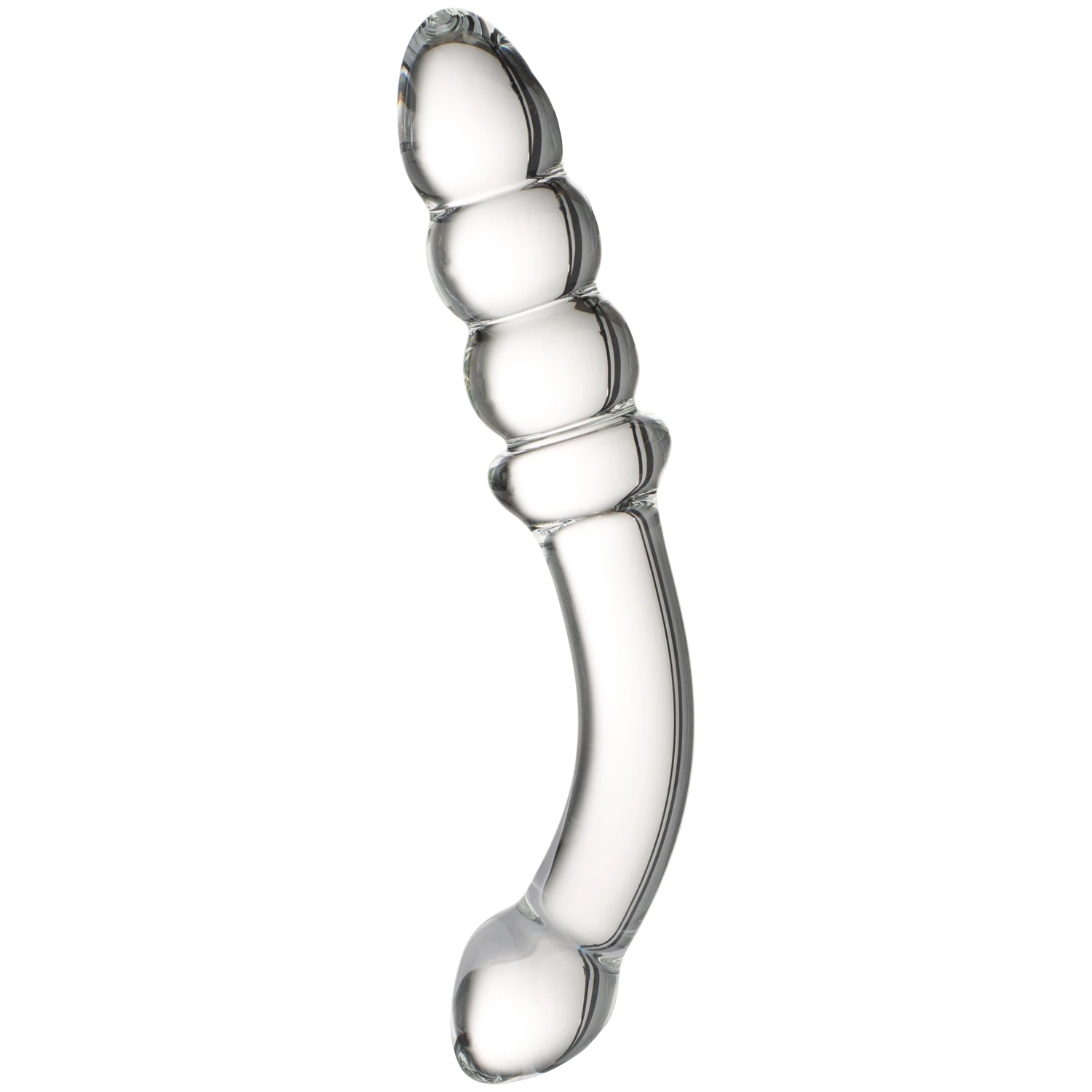 Sinful Ribbed Glas Dildo 18,5 cm var 1
