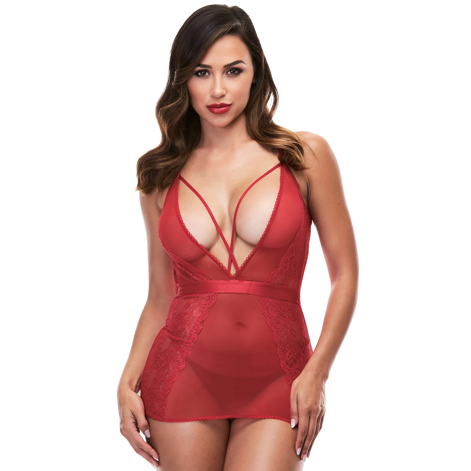 Baci Strappy Mini Kjole Rød var 1