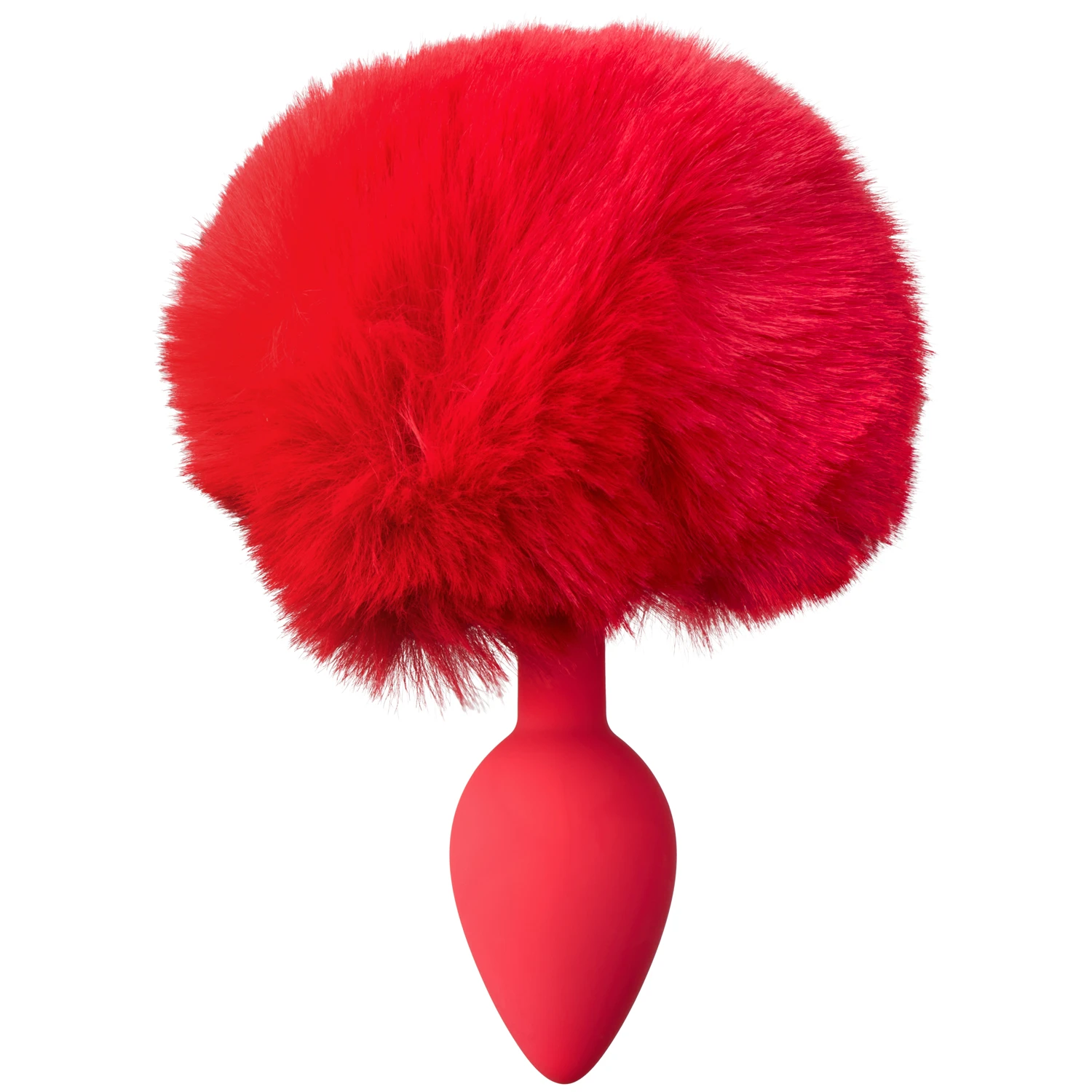 baseks Furry Bunny Tail Butt Plug Rød var 1