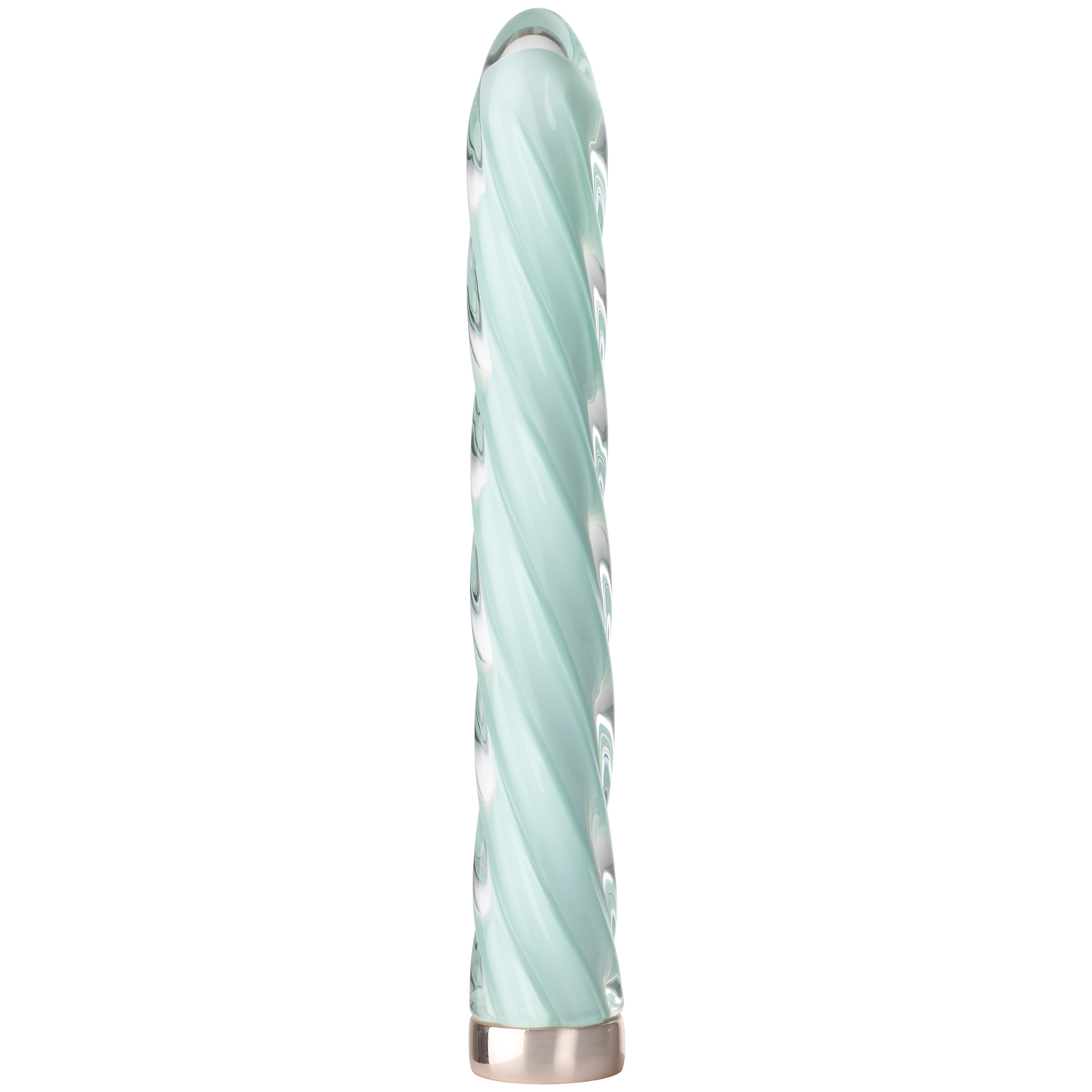 baseks Genopladelig Swirly Glas Vibrator      - Blue