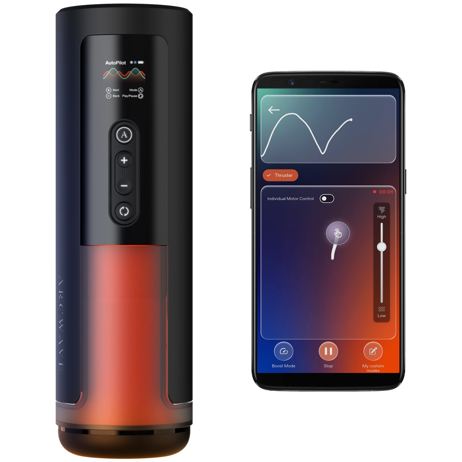 Arcwave Thruster Roterende Masturbator - SortOrange