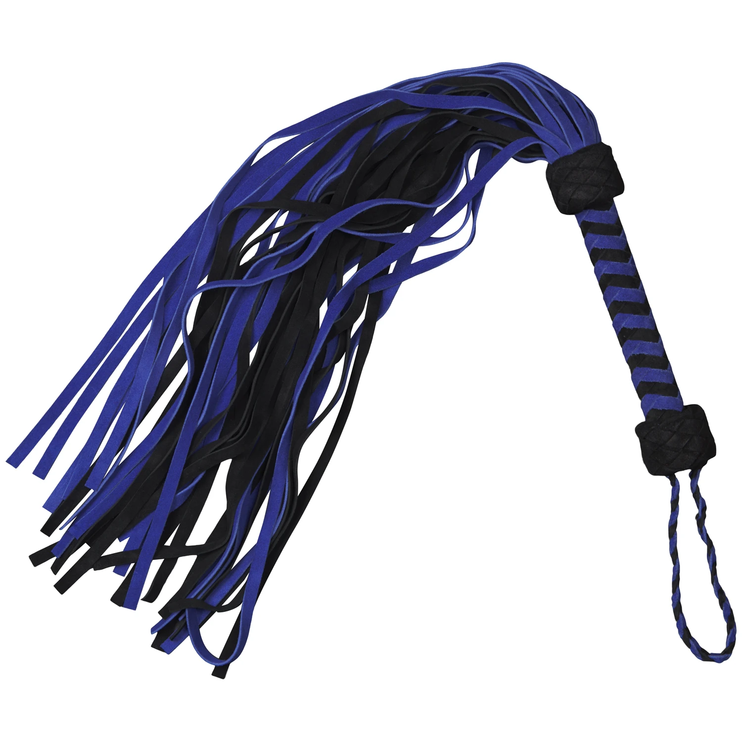 Strict Leather Flogger 90 cm aus Blauem Wildleder var 1
