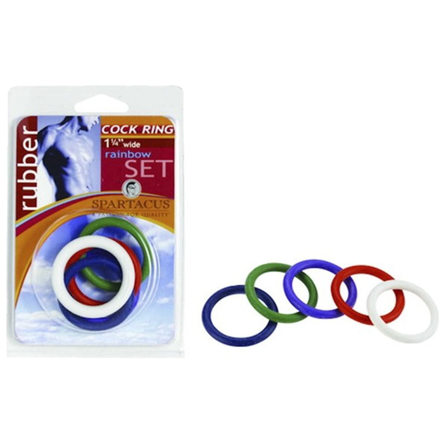 Spartacus Rainbow Penisrenkaat 5 kpl 1