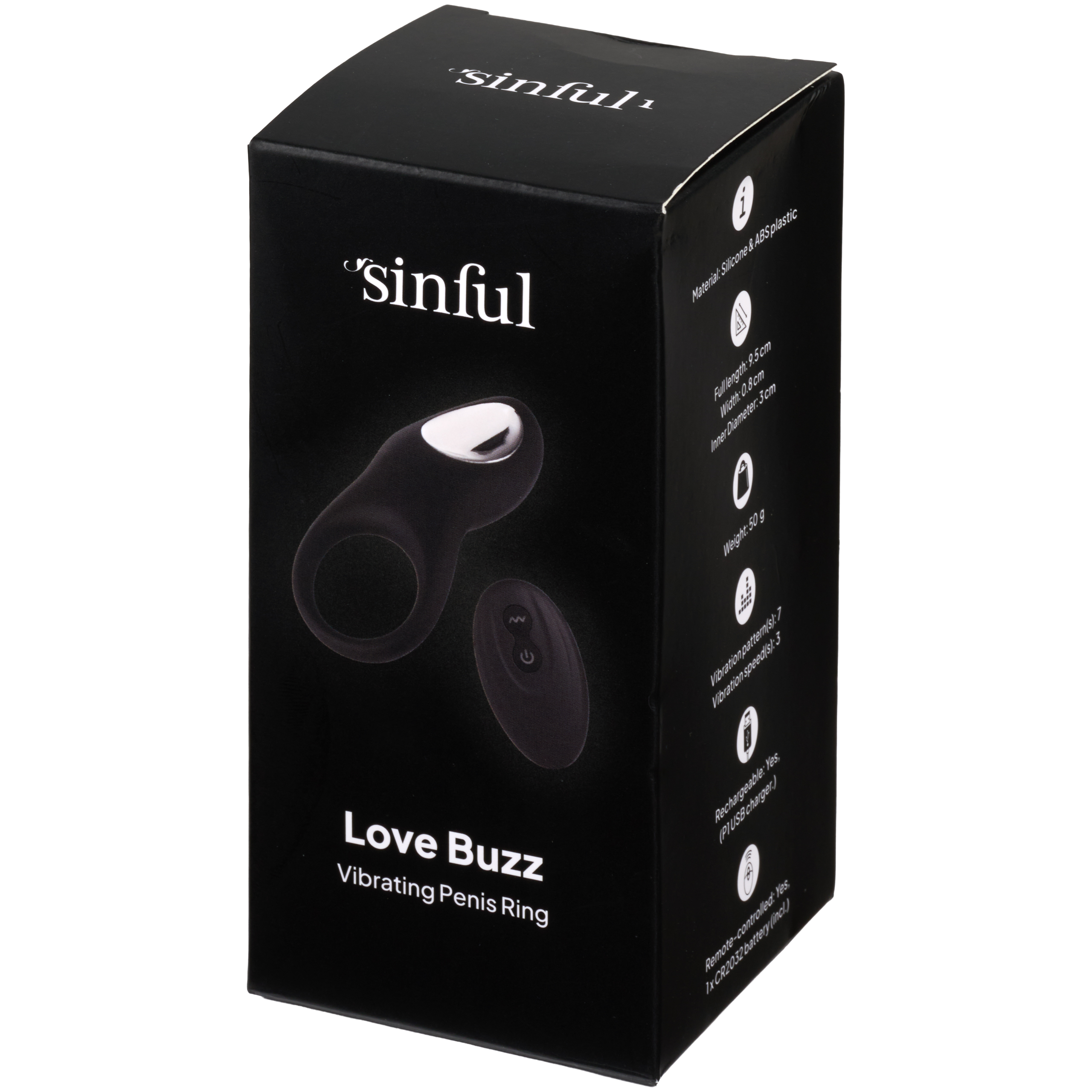 Sinful Love Buzz Wiederaufladbarer ferngesteuerter Penisring mit Vibration - Sinful Sinful Love Buzz Wiederaufladbarer ferngesteuerter Penisring mit Vibration - Sinful