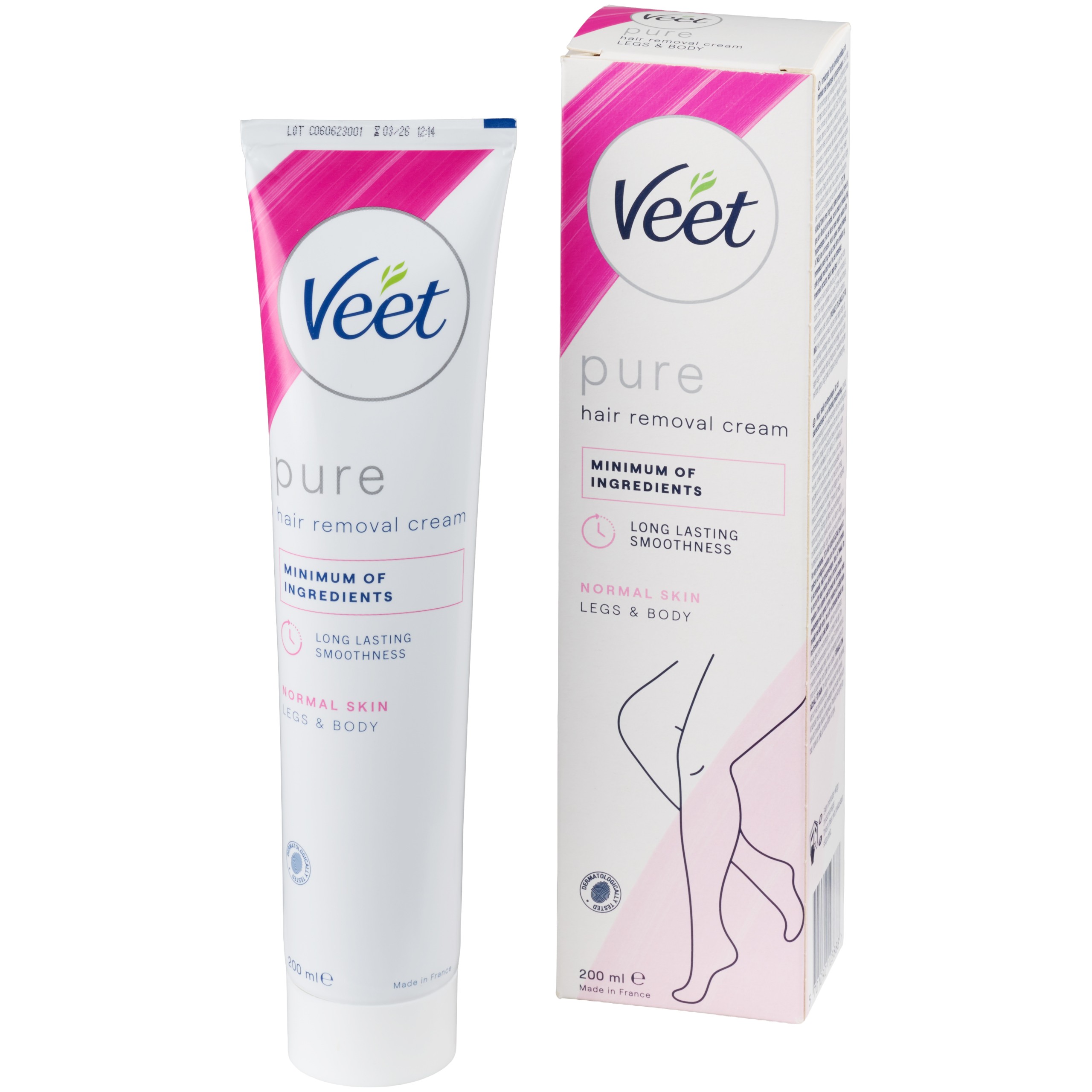 Veet Pure Hårborttagningskräm Normal Hud för Ben & Kropp 200 ml var 1
