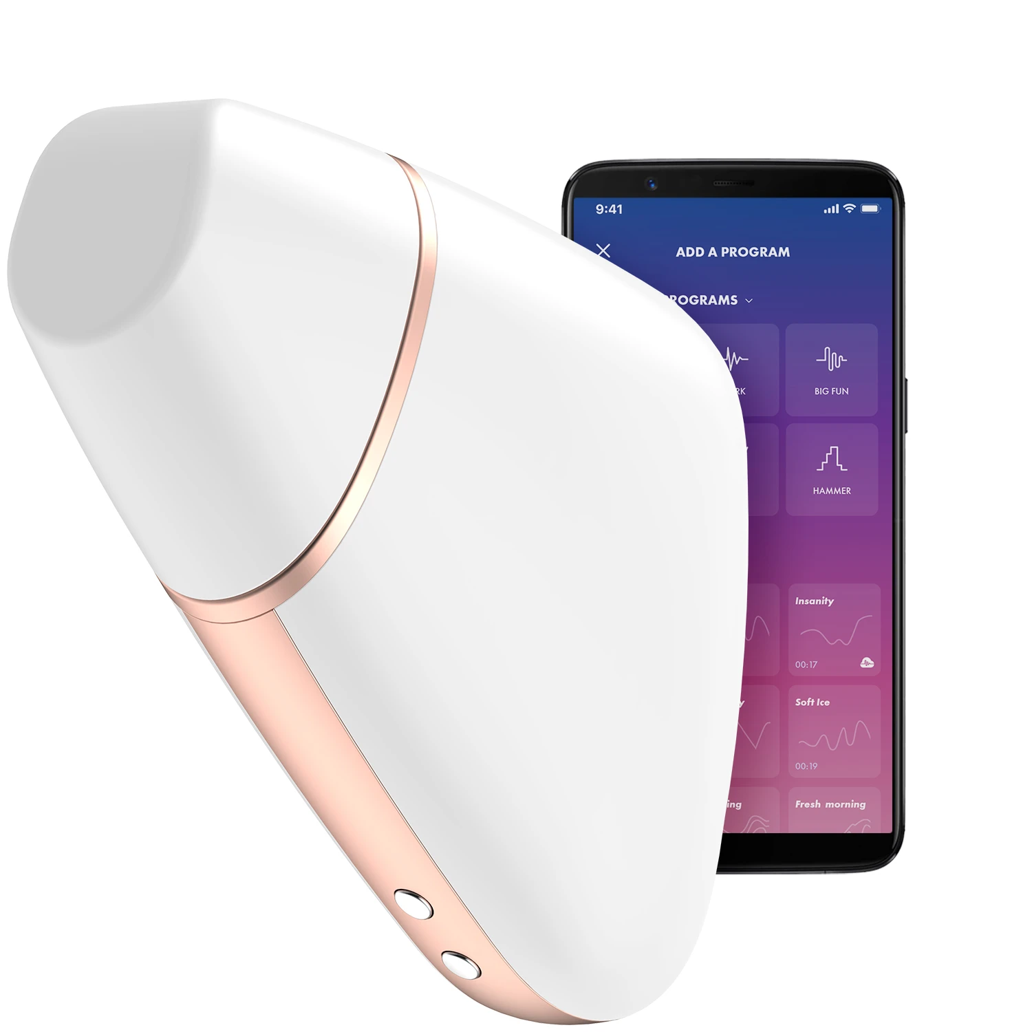 Satisfyer Love Triangle App-controlled White Clitoral Stimulator var 1