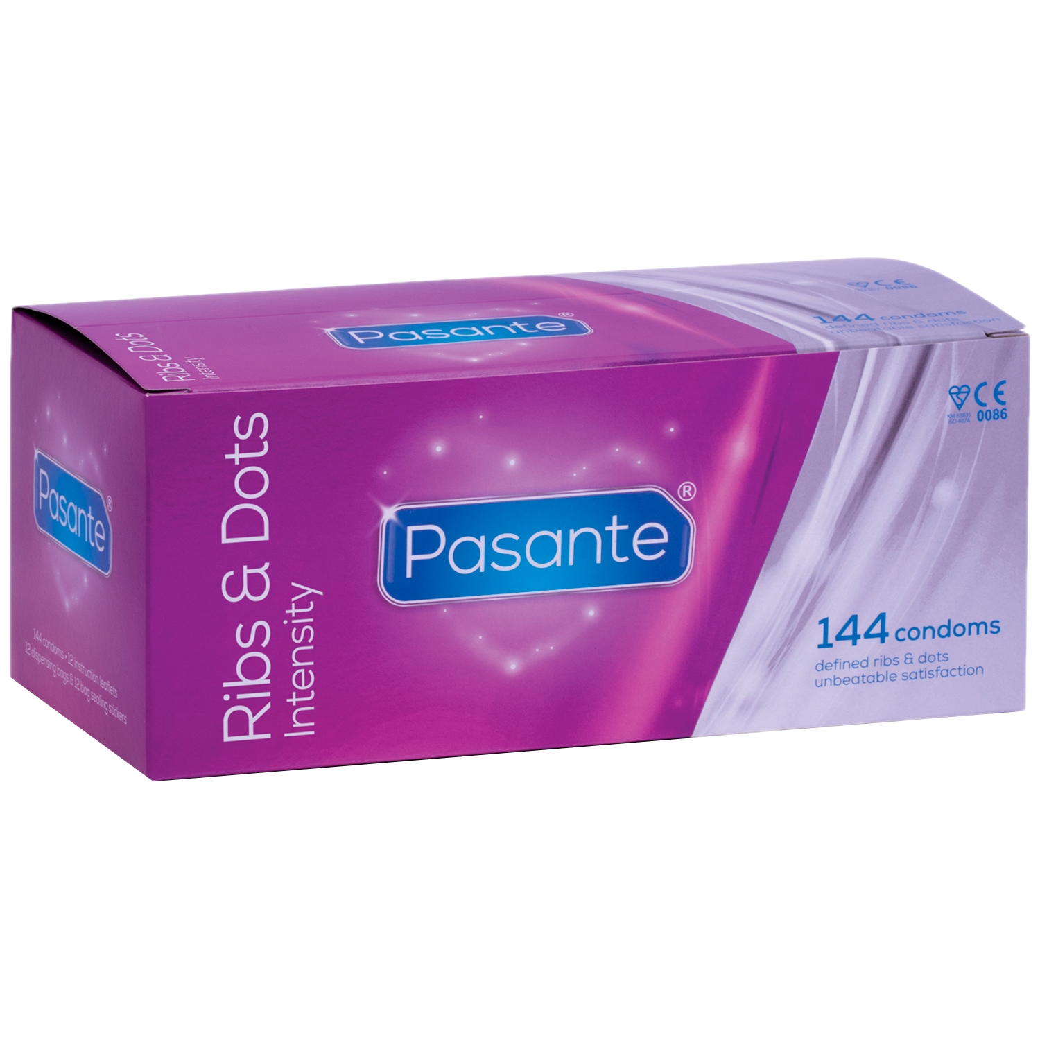 Pasante Intensity Ribs & Dots Kondomer 144 stk - Clear