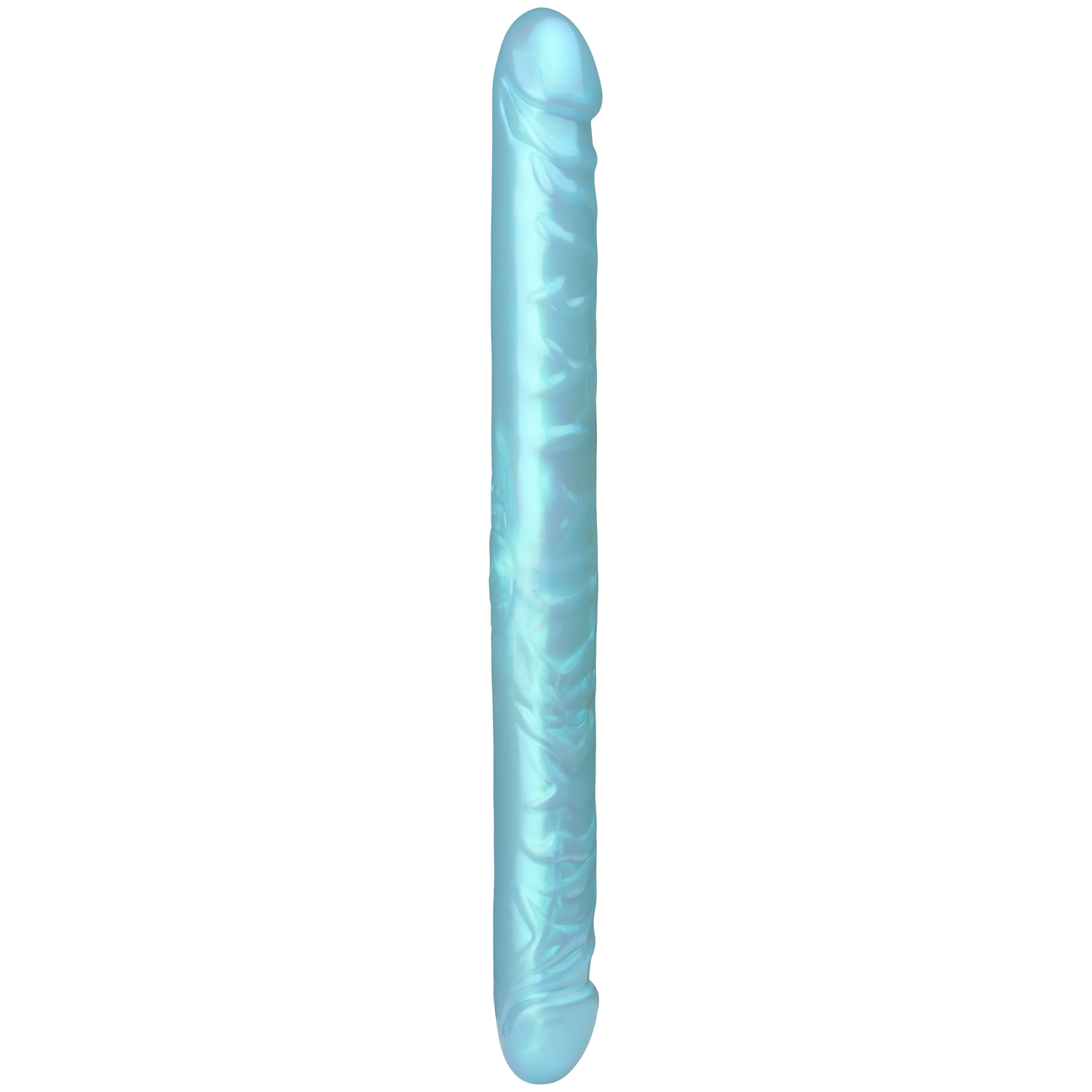 baseks Blue Pearlscent Dobbelt Dildo      - Blå