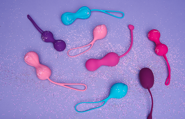 Kegel balls on a purple background