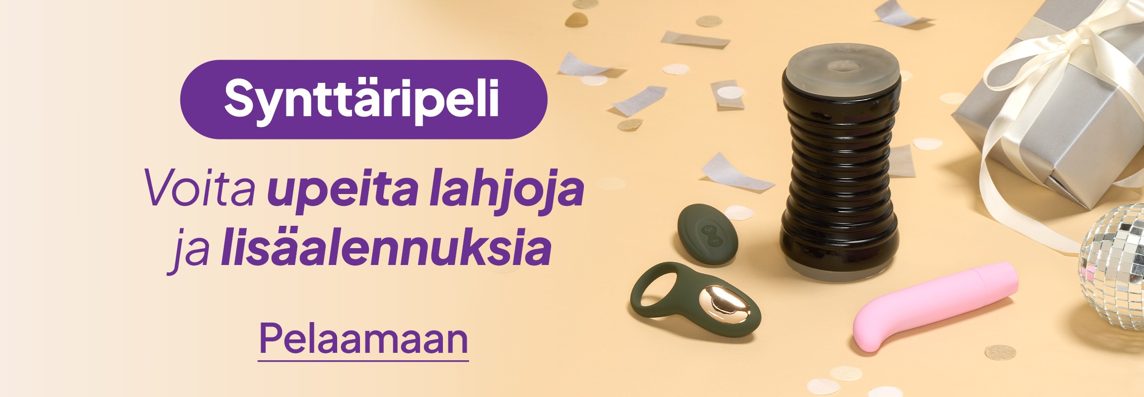 Synttäripeli. Voita upeita lahjoja ja lisäalennuksia. mobile