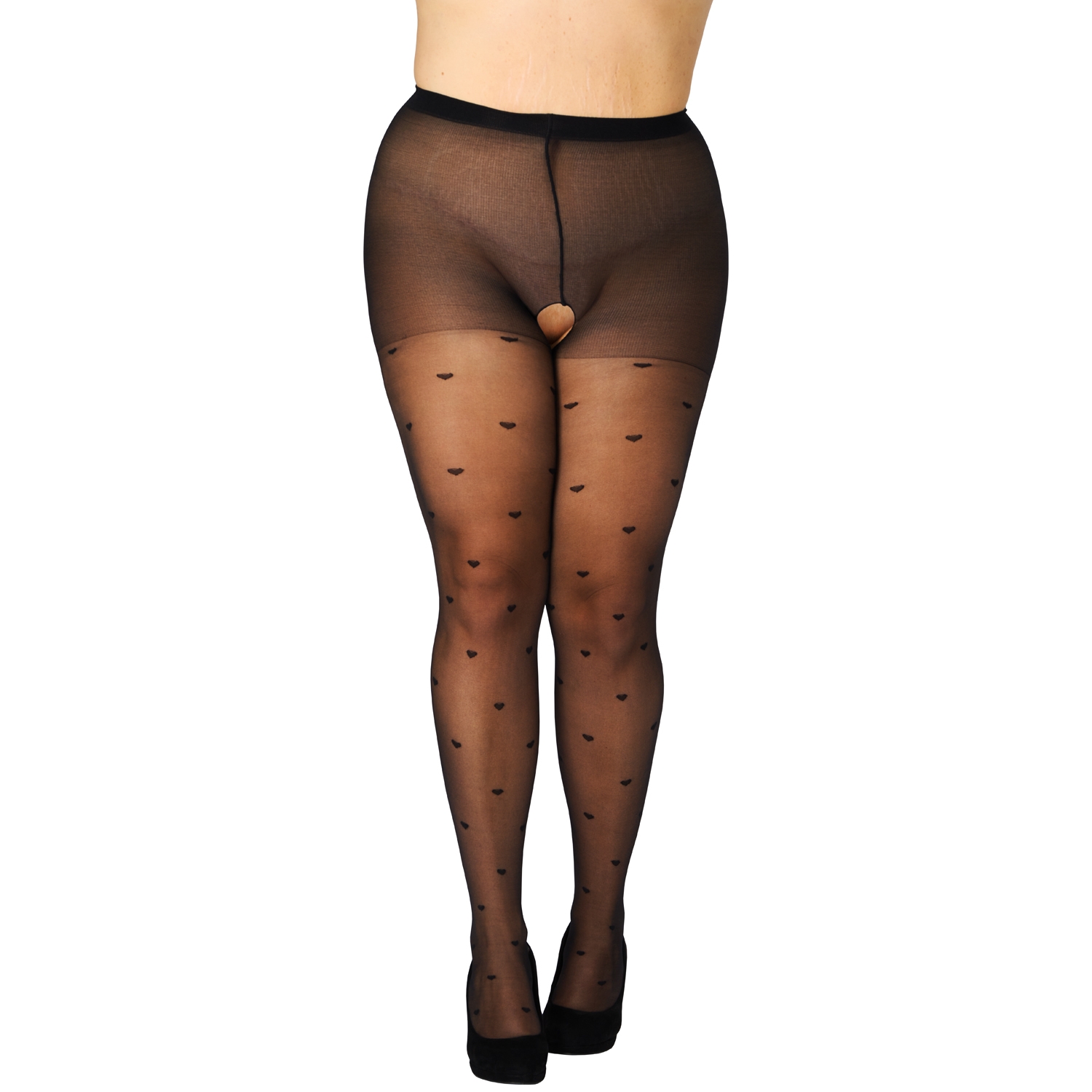 NORTIE Heartly Crotchless Strumpfhose Plus Size 1