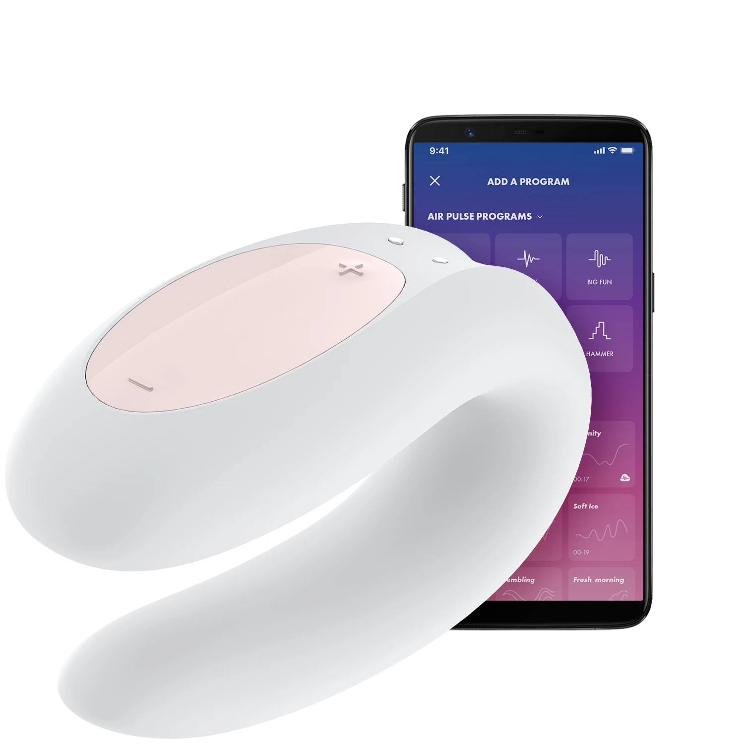 Satisfyer Double Joy App-controlled White Couple's Vibrator var 1