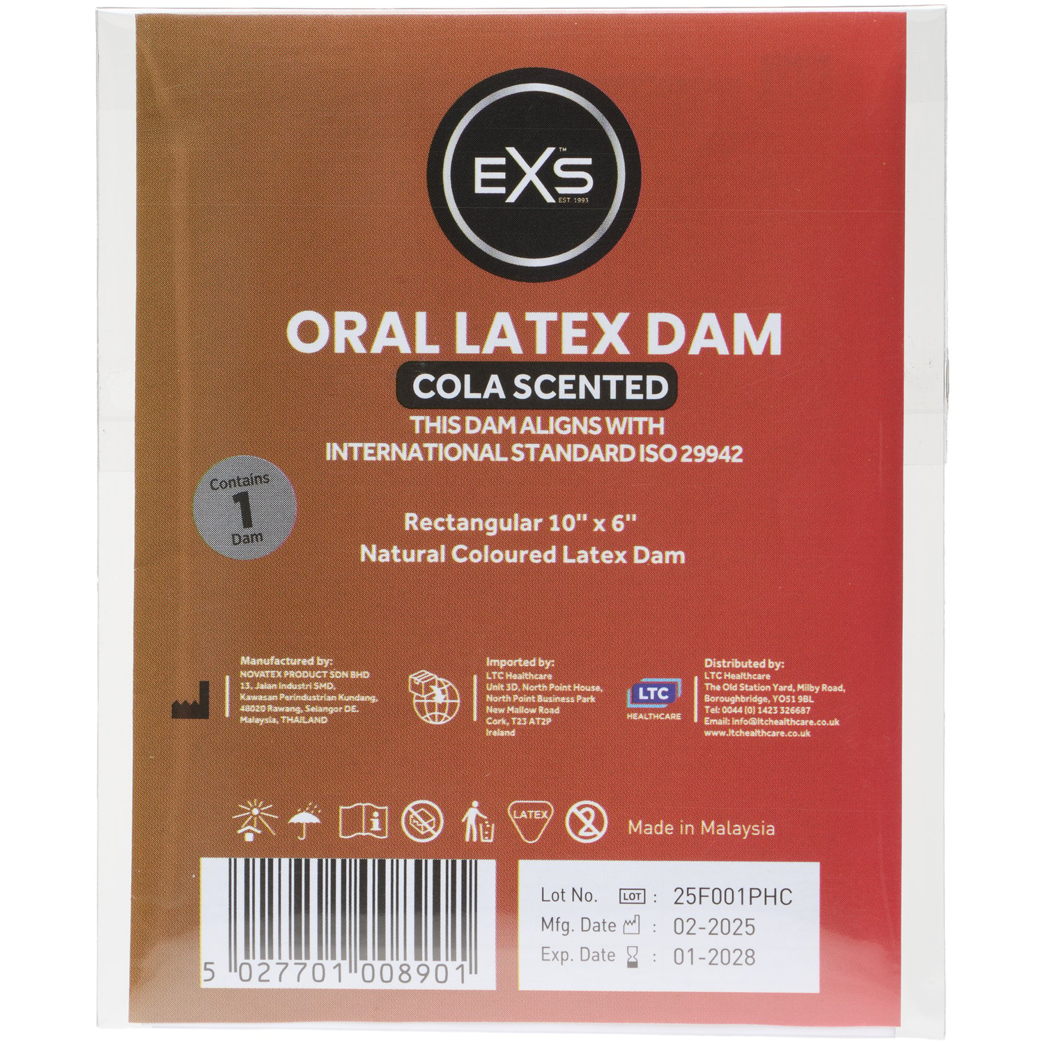 EXS Oral latex slikkelap 1-pak - Klar EXS Oral latex slikkelap 1-pak - Klar