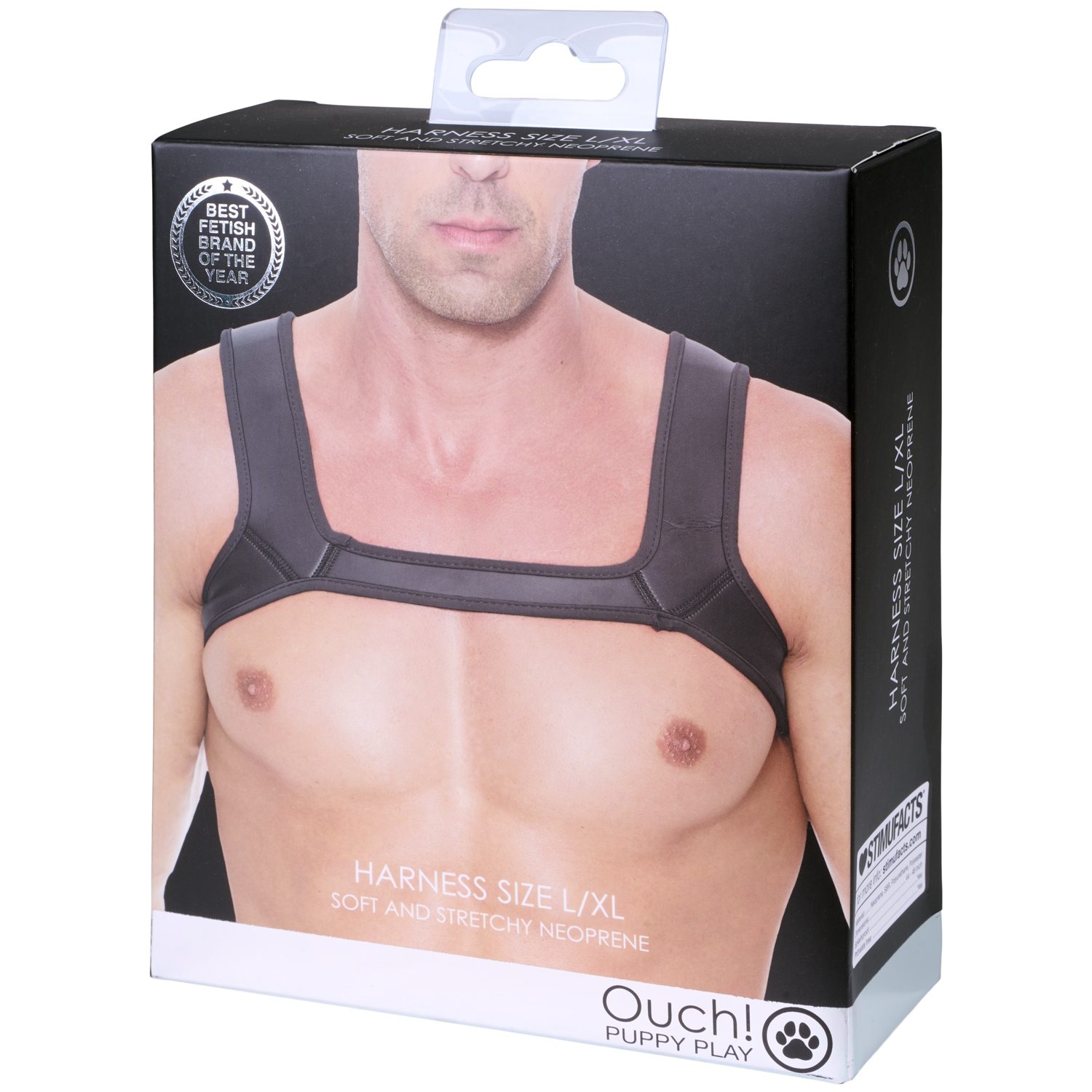 Ouch! Puppy Play Schwarzes Neopren Brust-Harnisch 1