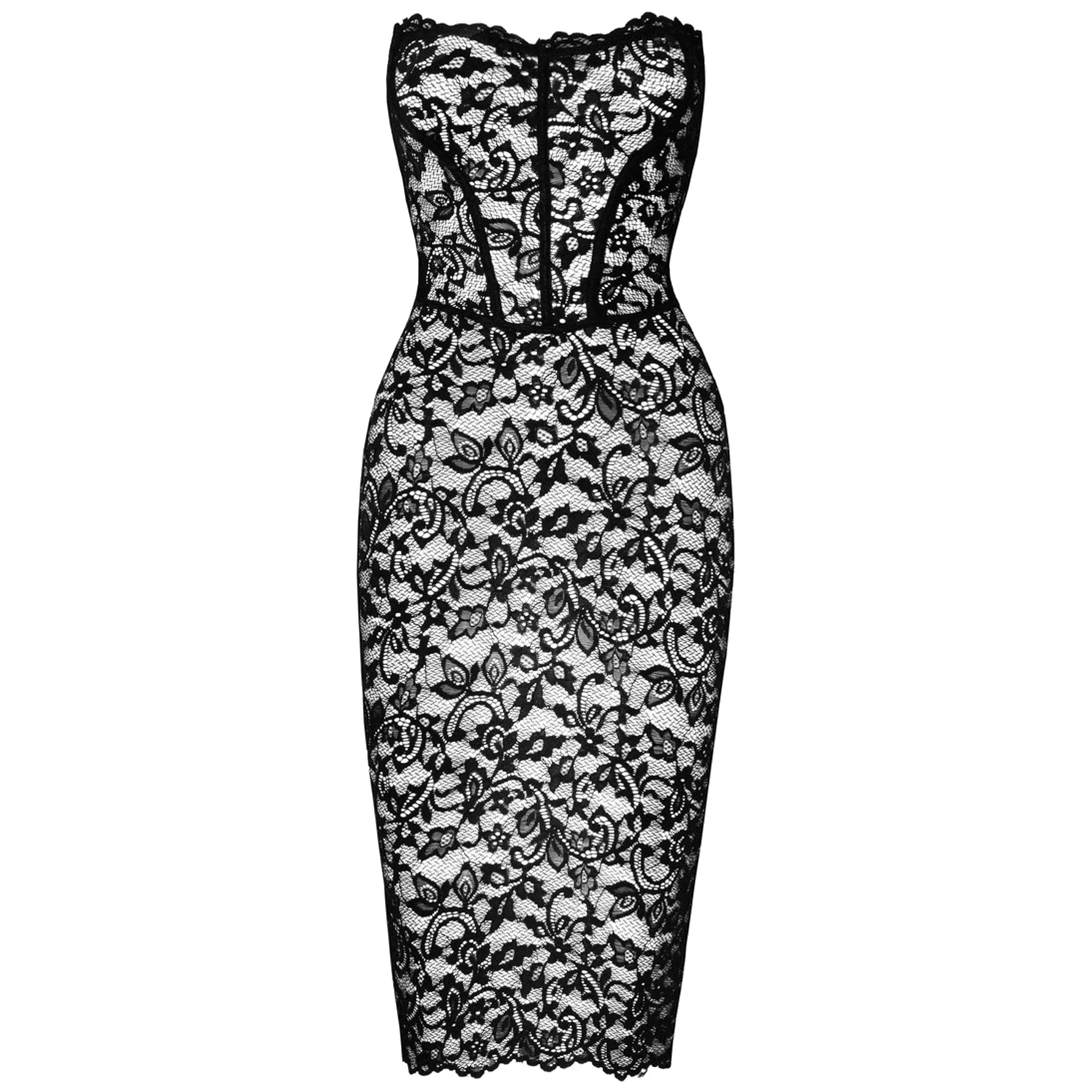 Noir Handmade Catalyst Midiklänning med Snörning Plus Size 3