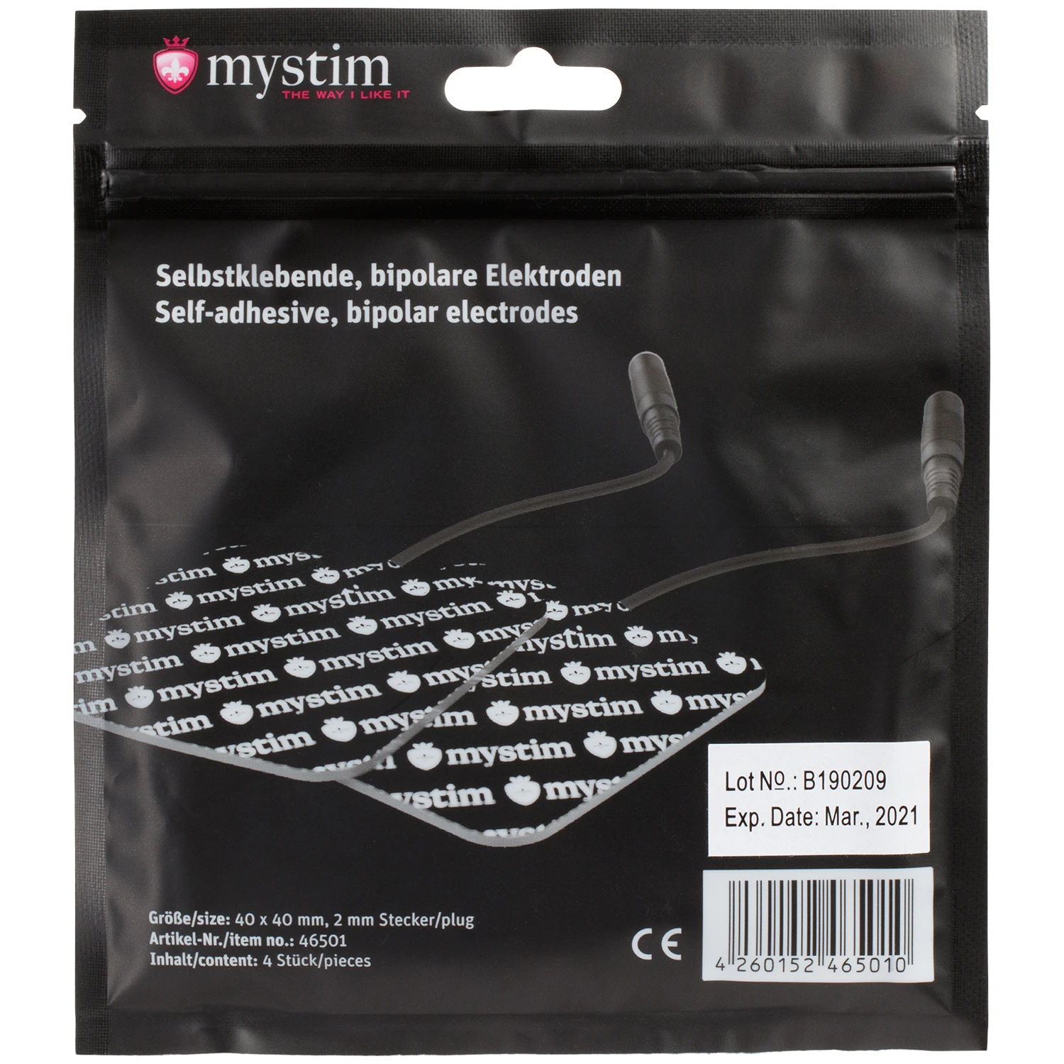 Mystim Selbstklebende Elektroden 4er Set 1