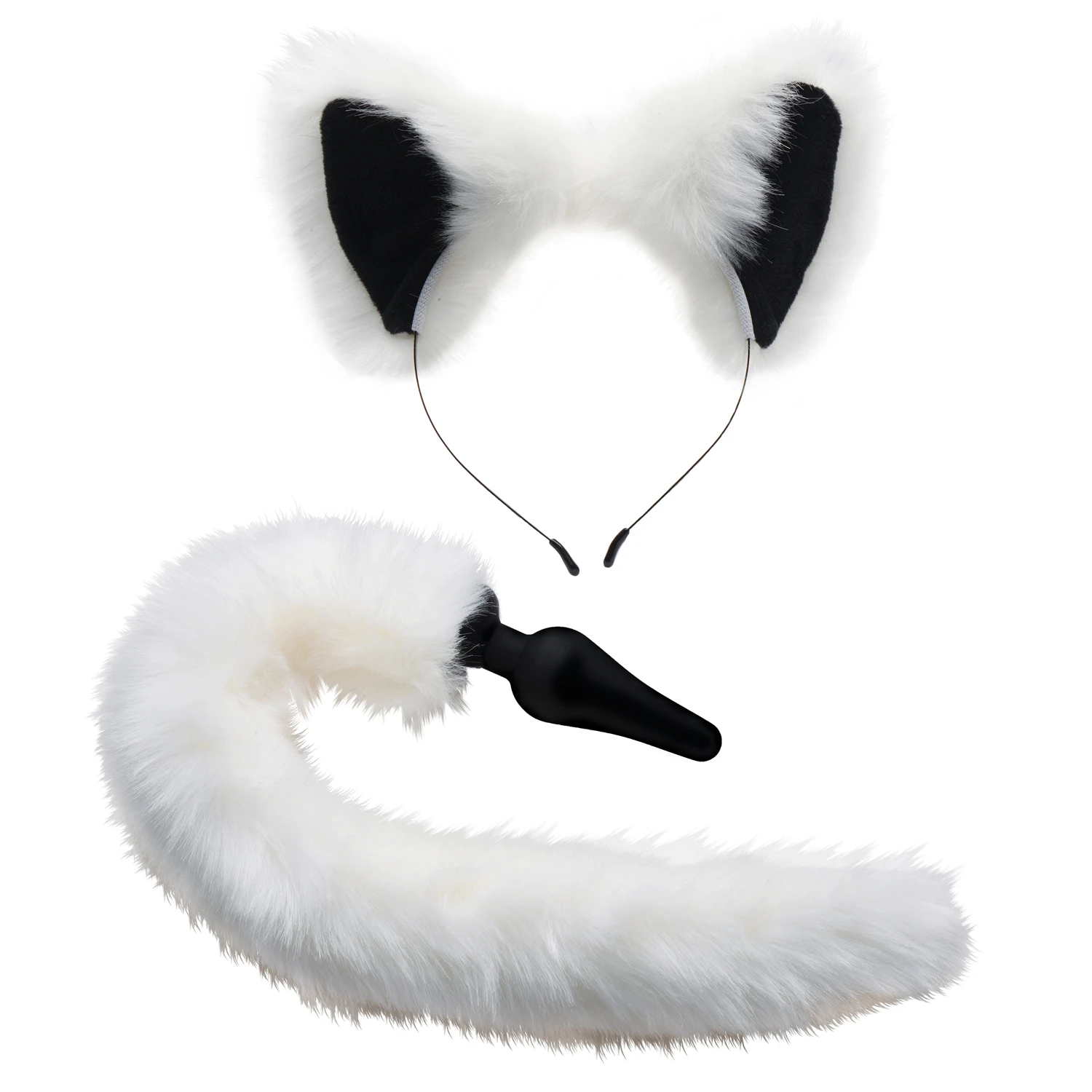 Tailz White Fox Tail Anal Plug og Ører var 1