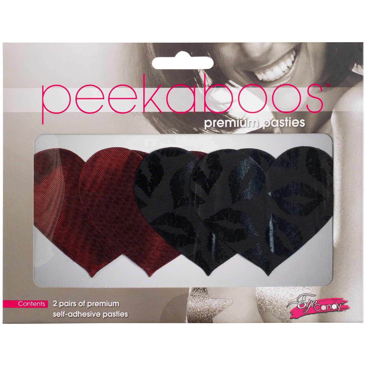 Peekaboos Nipple Stickers Hjerte Rød 2 pk 1