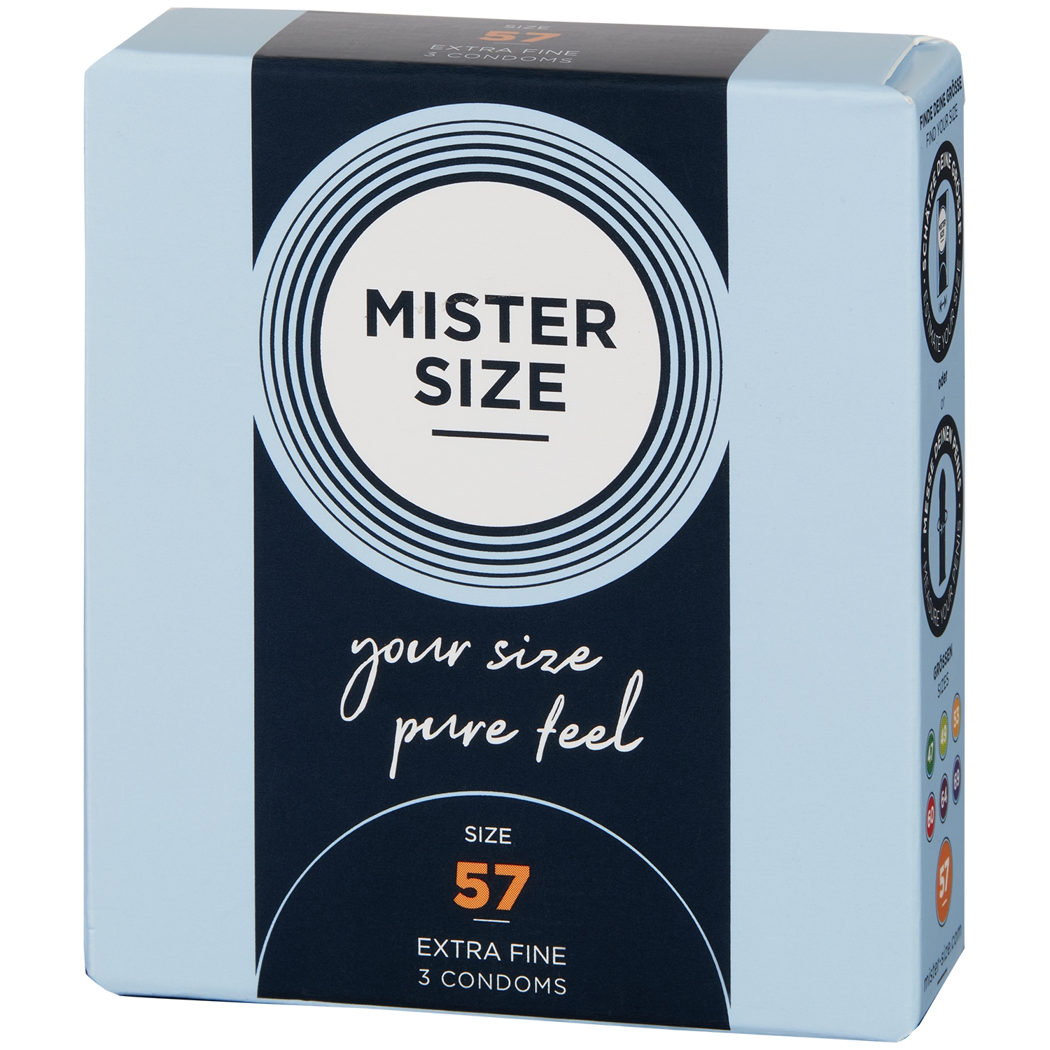 Mister Size PureFeel Kondomer 3 st - Klar - 3XL