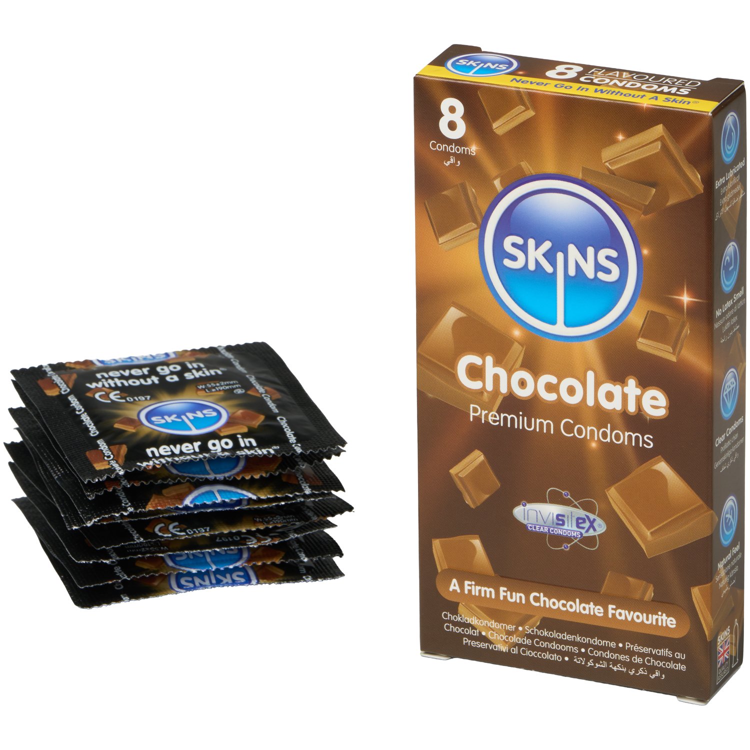 Skins Kondomer med Smag 8 stk - Klar