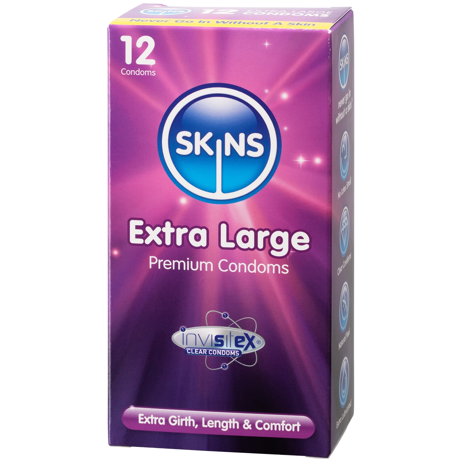 Skins Extra Large Kondomer 12-pack - Klar | Tillbehör//Kondomer//Män//Bättre Sex//Par kondomer//Stora Kondomer//Vanliga Kondomer//Tunna Kondomer//Skins | Intimast