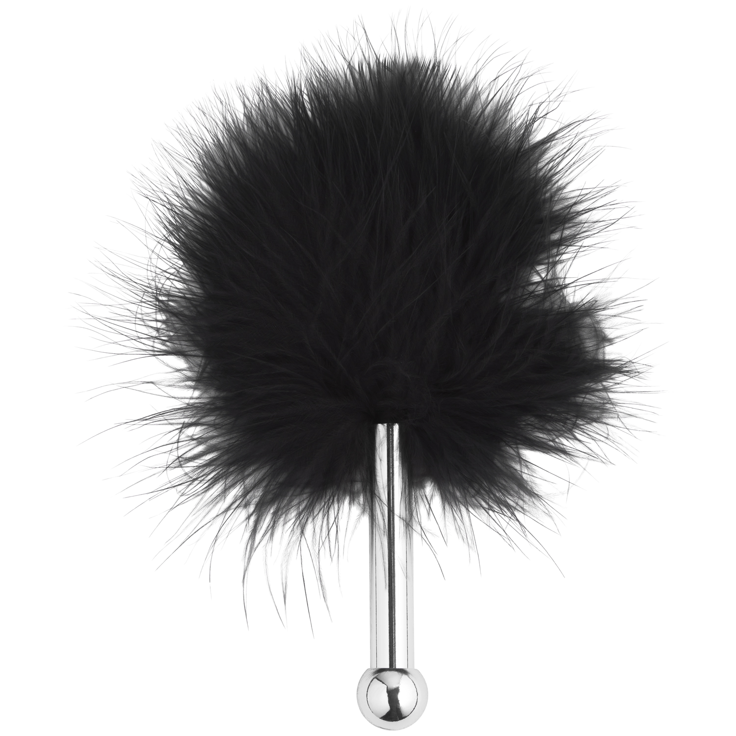 Sinful Tease Feather Silver Tickler - Black thumbnail