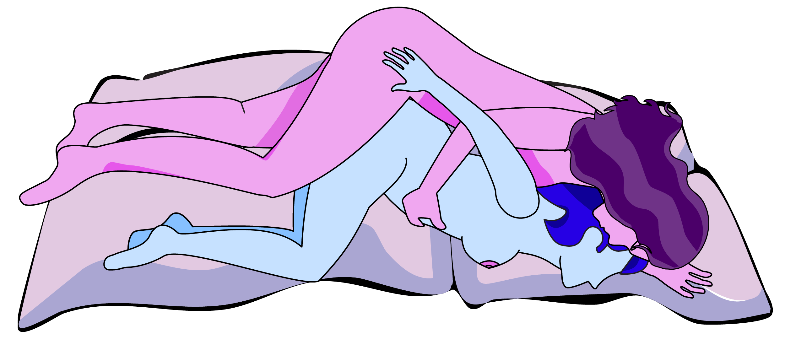 Illustration af sexstillingen spooning