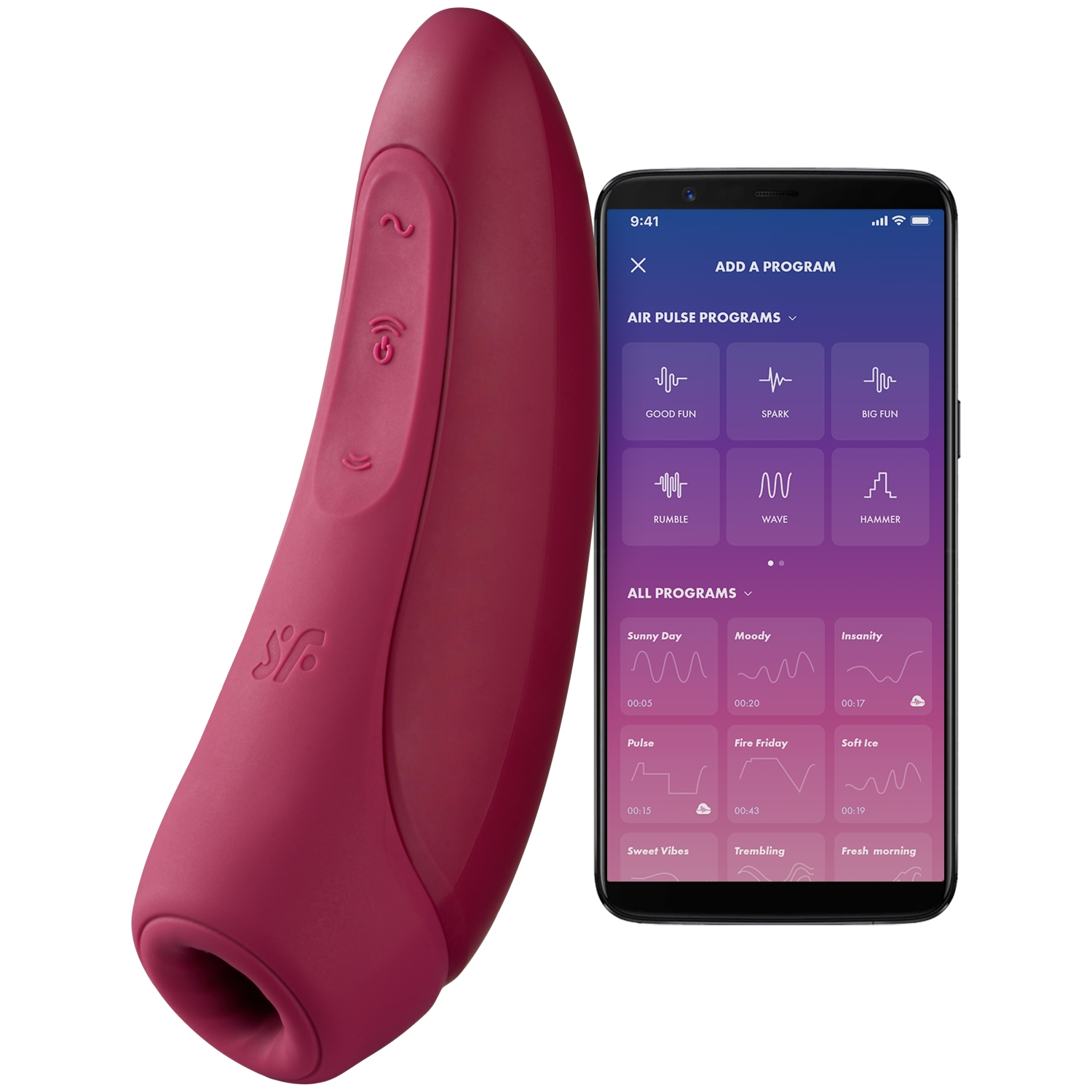 Satisfyer Curvy 1+ App-Styret Klitoris Stimulator - Bordeaux