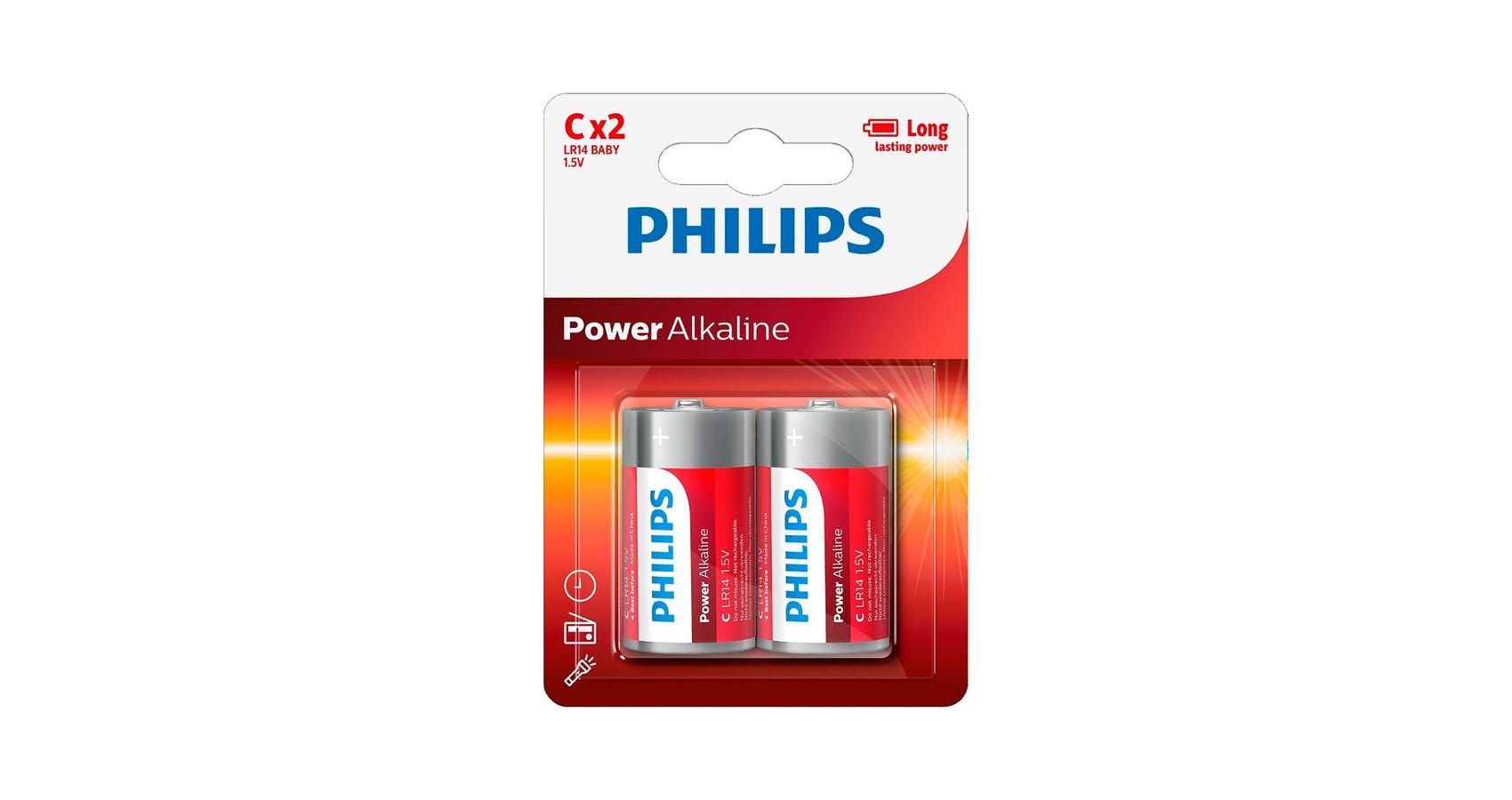 Philips Piles Alcalines C/Lr14 1.5V Pack 2