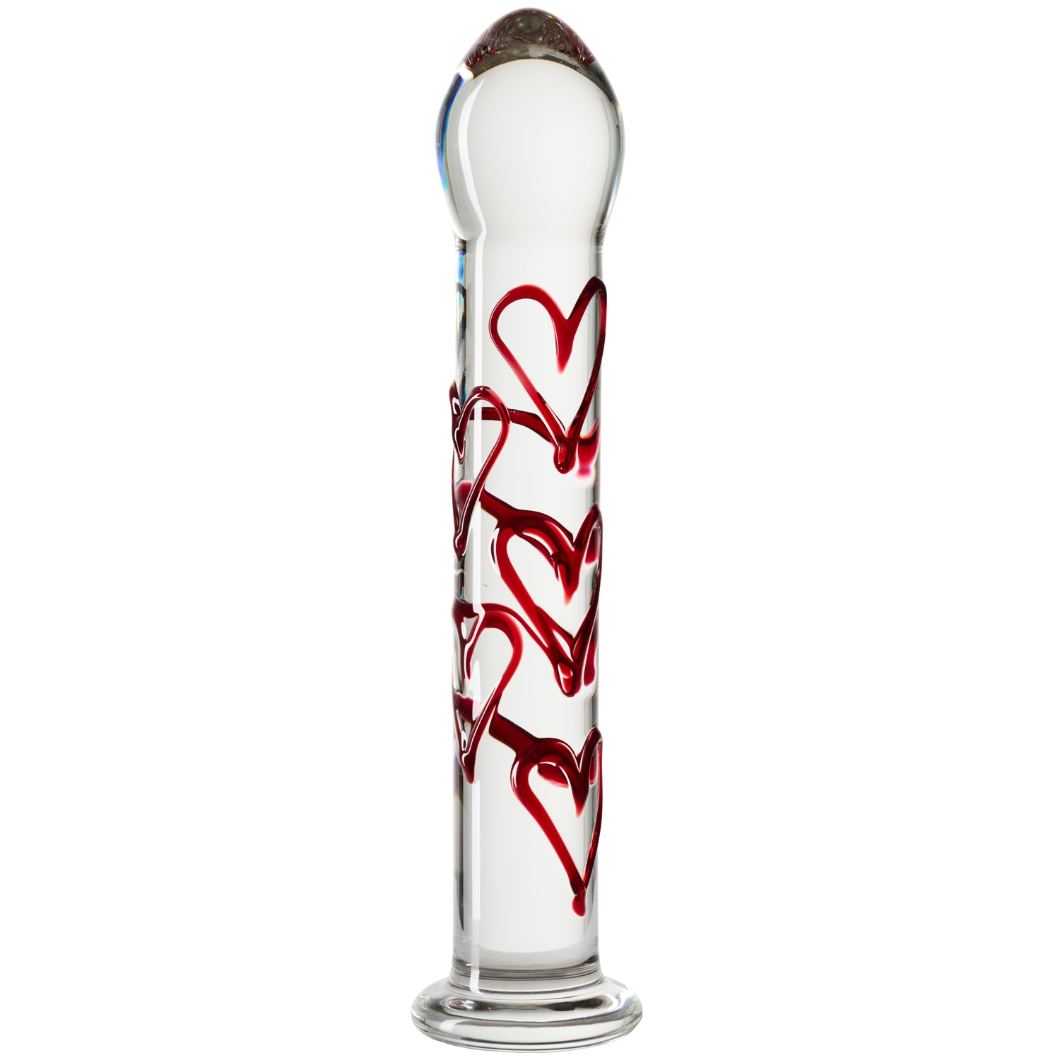 Gildo Glass Dildo with Hearts No 30 - Clear