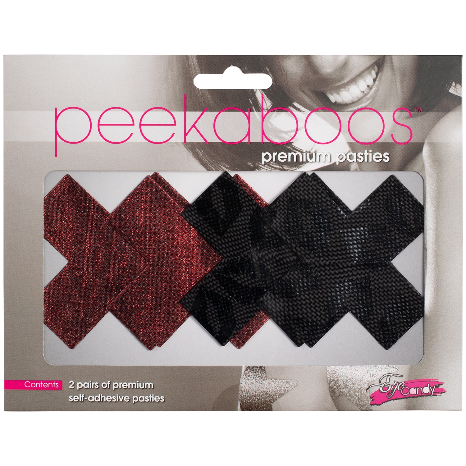 Peekaboos Cache-Tétons Autocollants Rouges en Croix Lot de 2 1