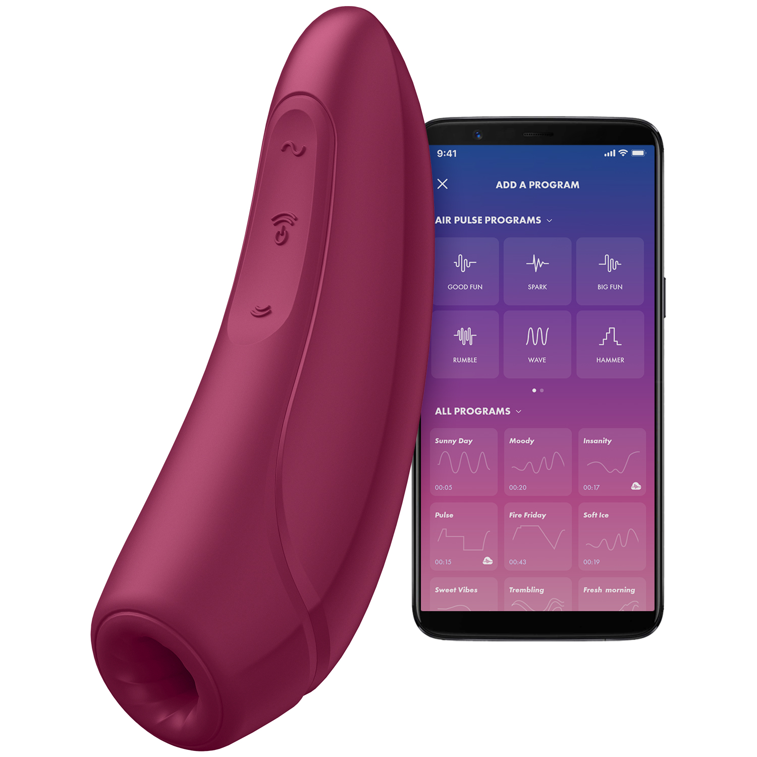 Satisfyer Curvy 1+ App-Styret Klitoris Stimulator - Bordeaux