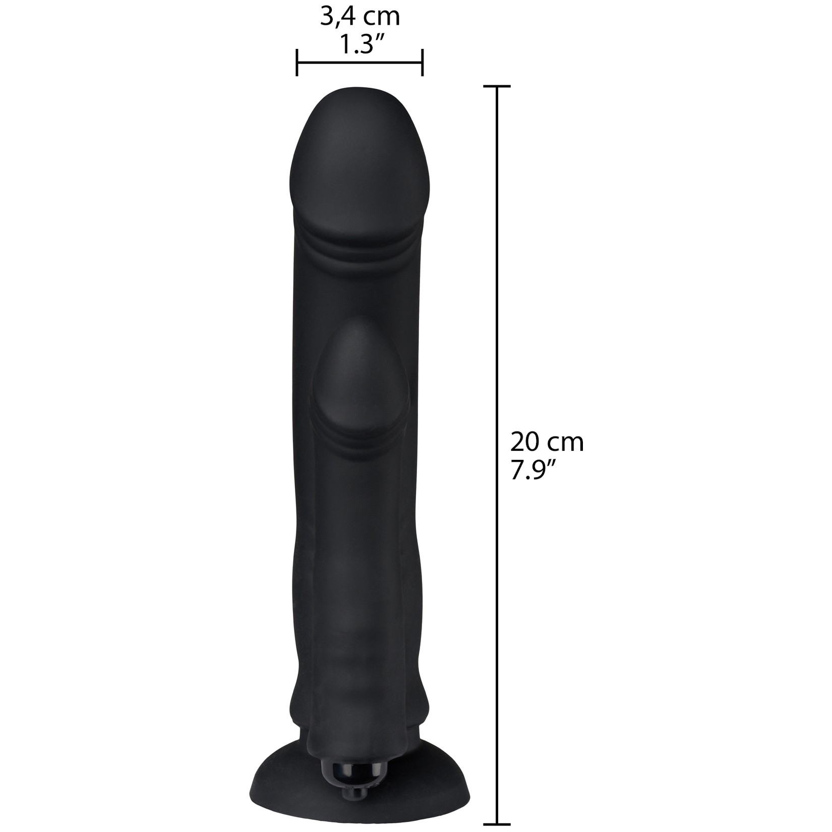 Willie City Realistisk Vibrerende Dobbeldildo 19,4 cm 1