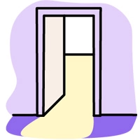 Illustration af en åben dør