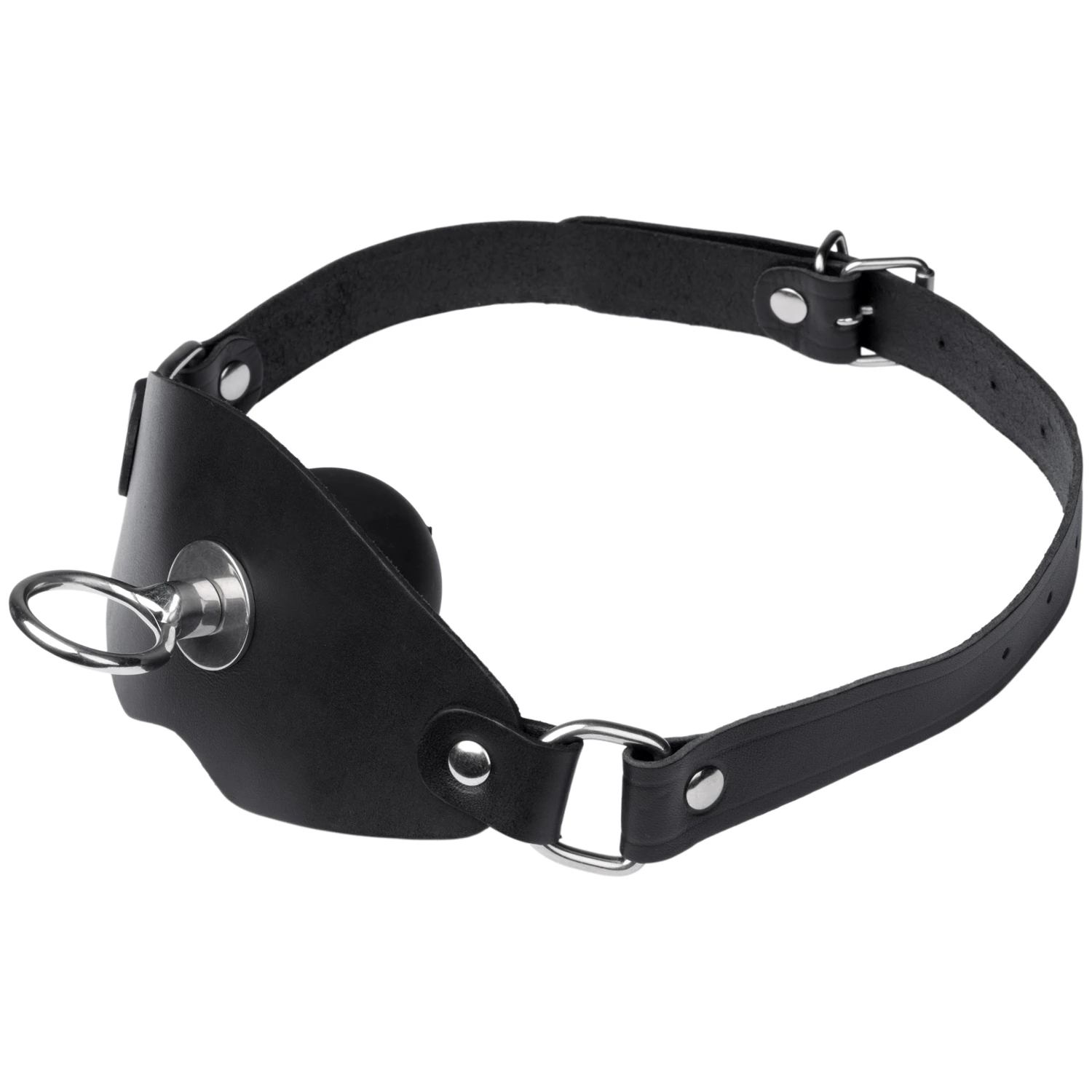 Black Label Super Leren Ballgag met O-ring var 1