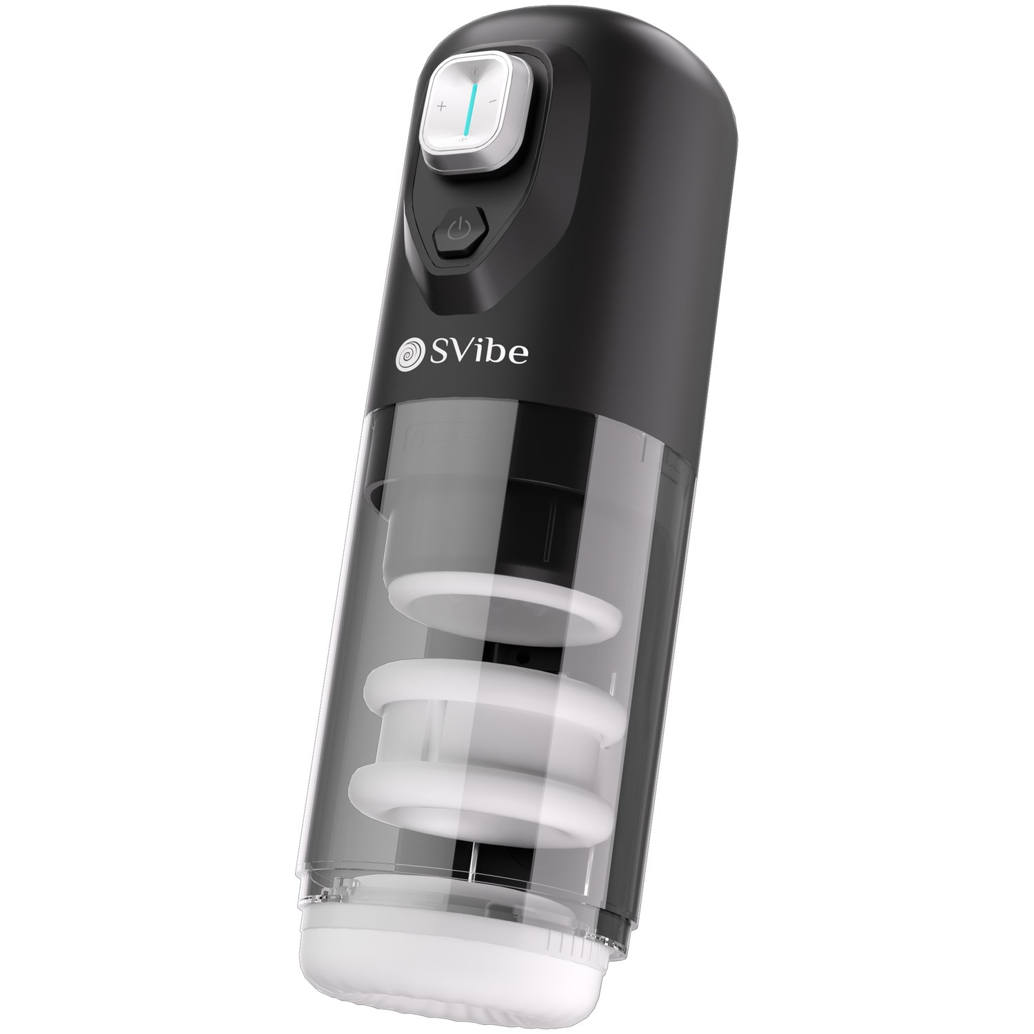 SVibe Ikon Spark Rotating & Thrusting Masturbator - Sort