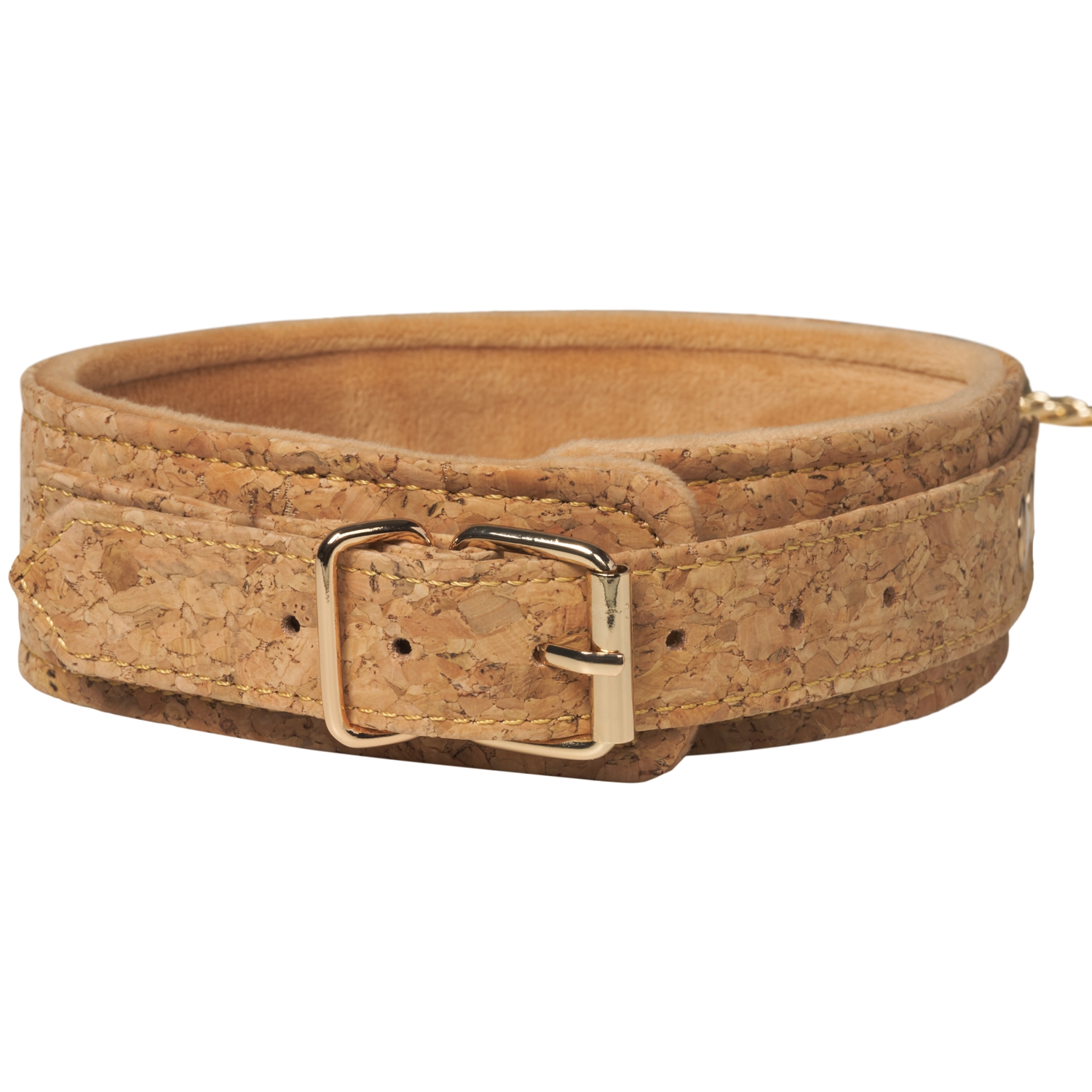 Vegan Fetish Cork Collar with Leash 1