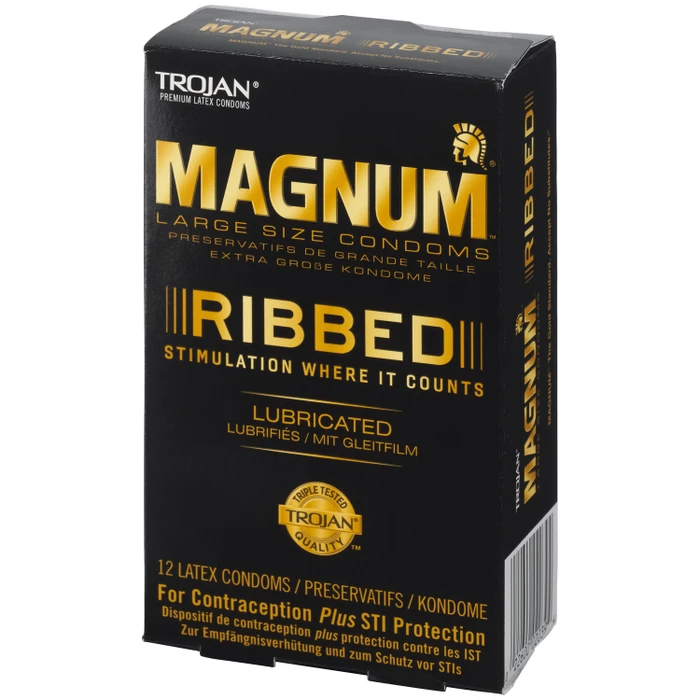 Trojan Magnum Ribbed Kondomer 12 stk var 1