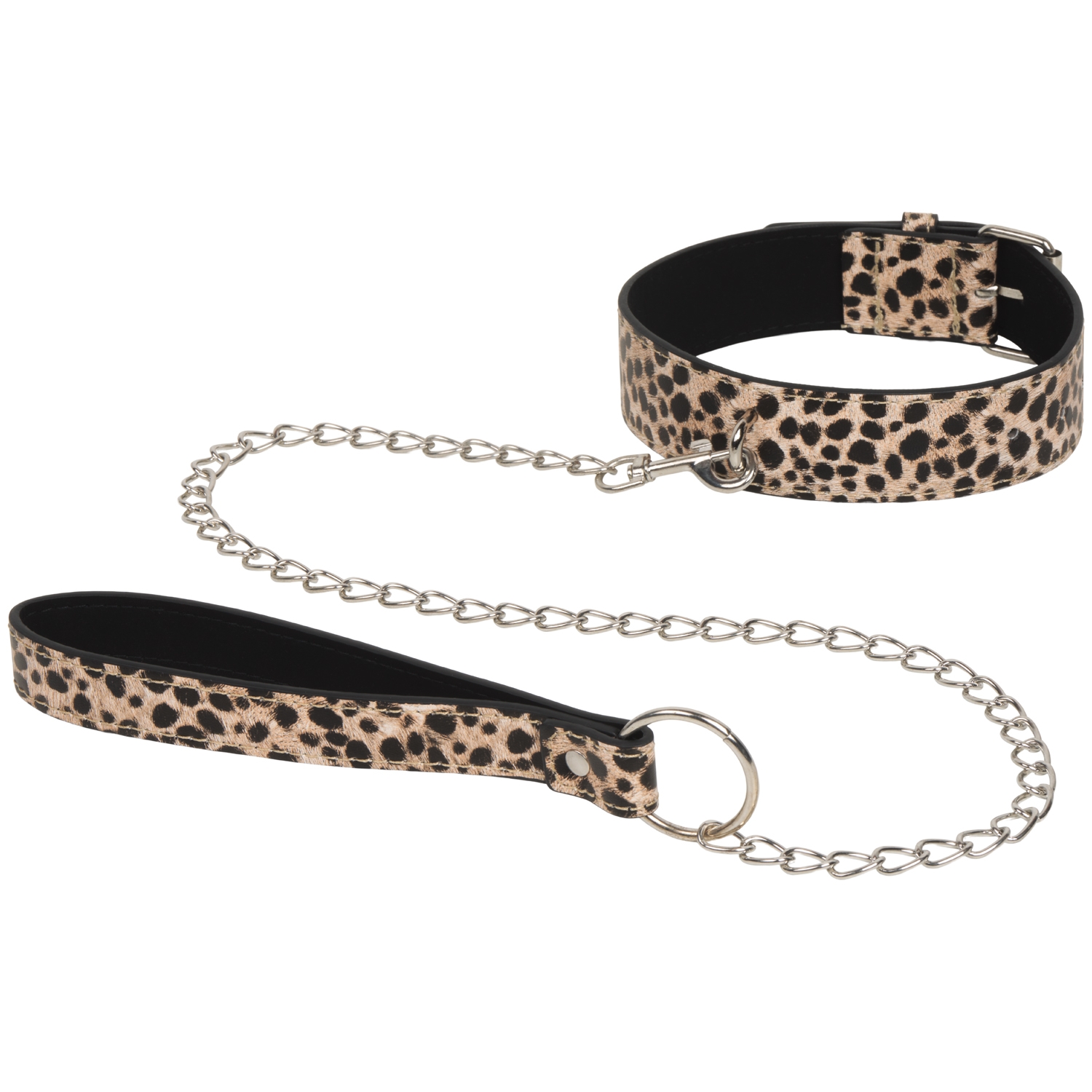 baseks Leopard Halsbånd med Kæde - Brown thumbnail