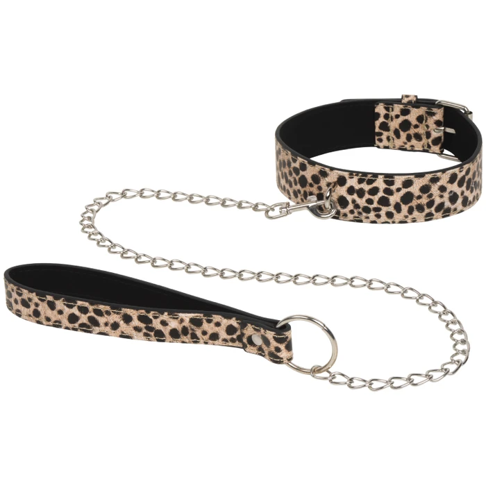 baseks Leopardenhalsband mit Kette var 1