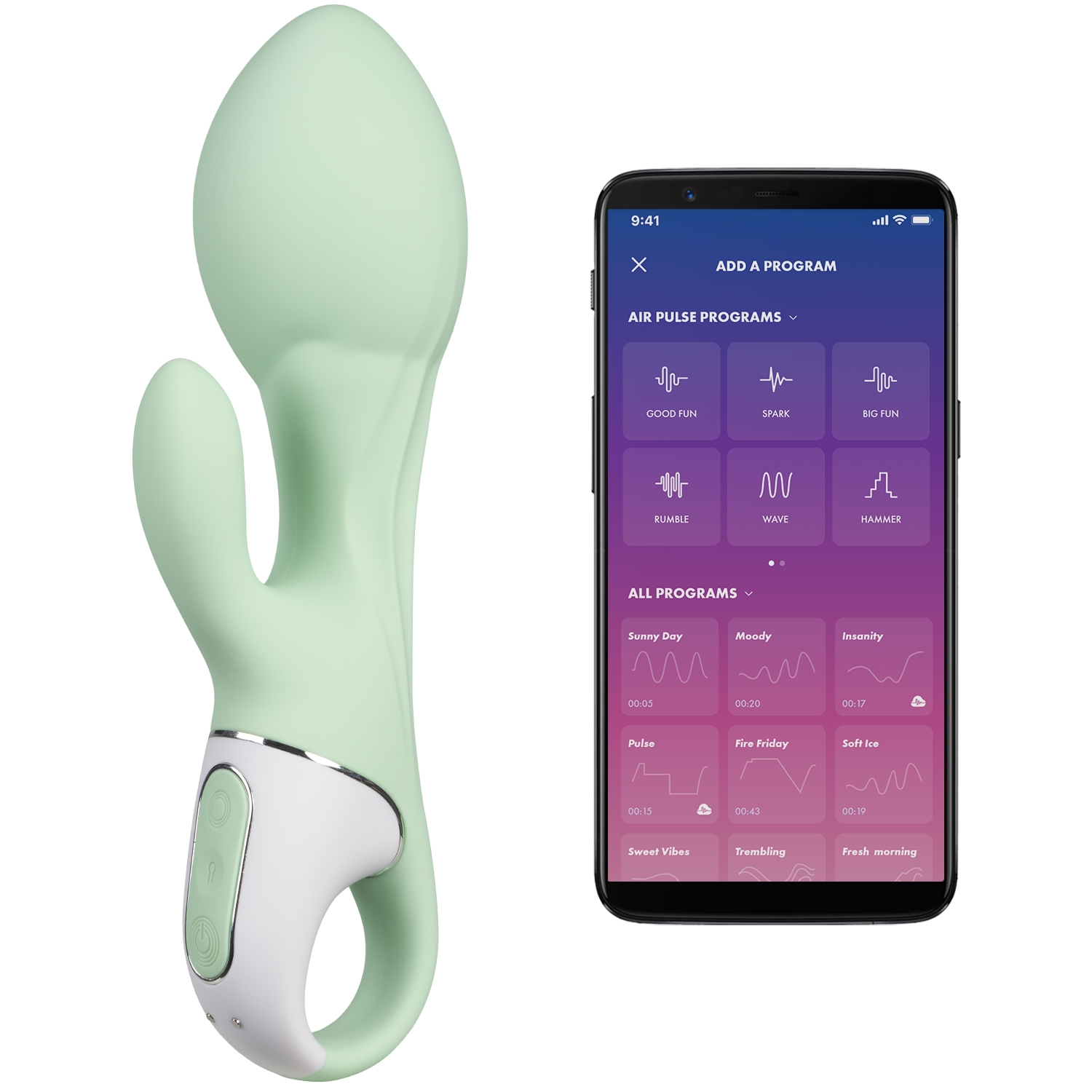 Satisfyer Air Pump Bunny 5 App-styret Oppustelig Rabbit Vibrator - Turquoise