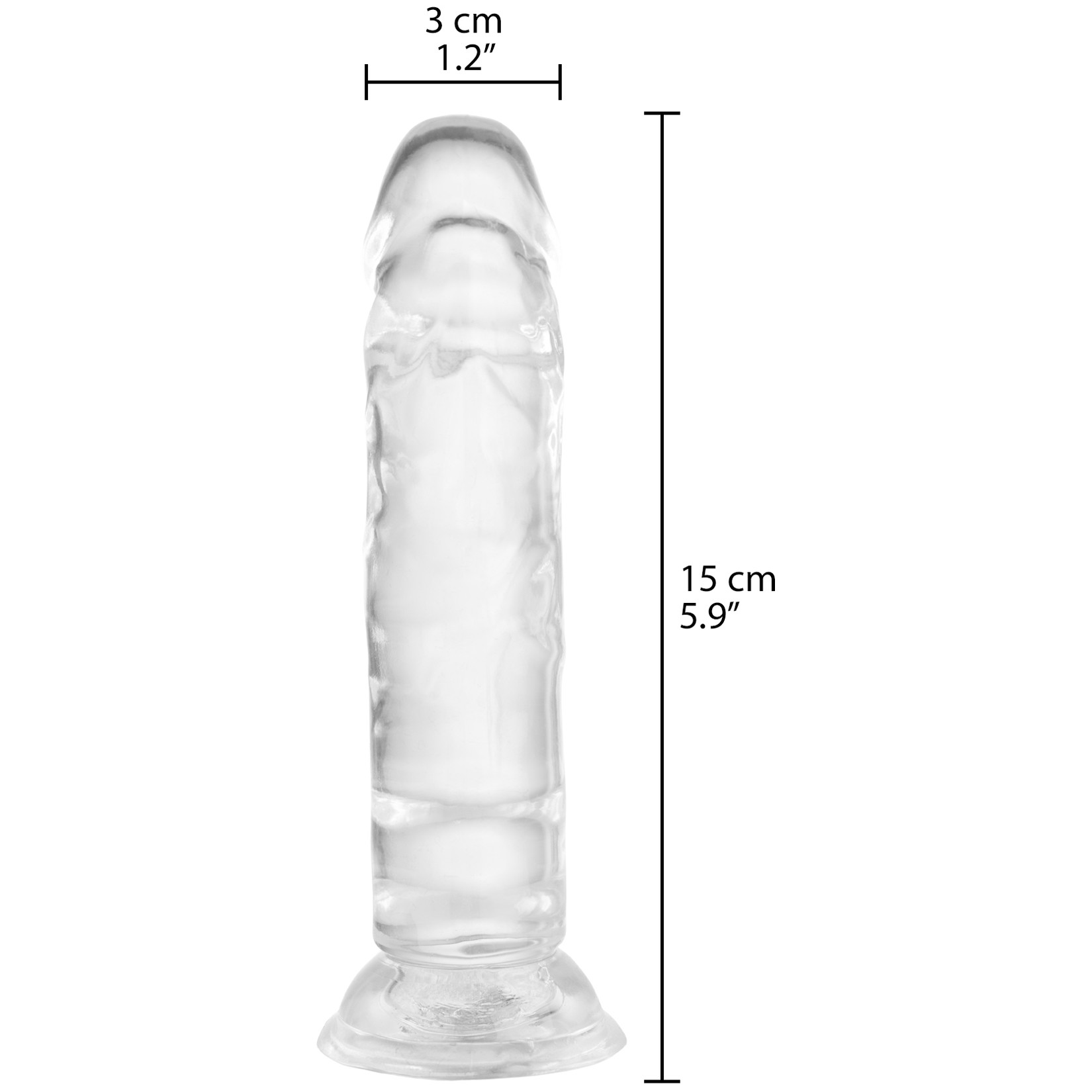 Willie City Gjennomsiktig Realistisk Dildo med Sugekopp 15 cm var 2