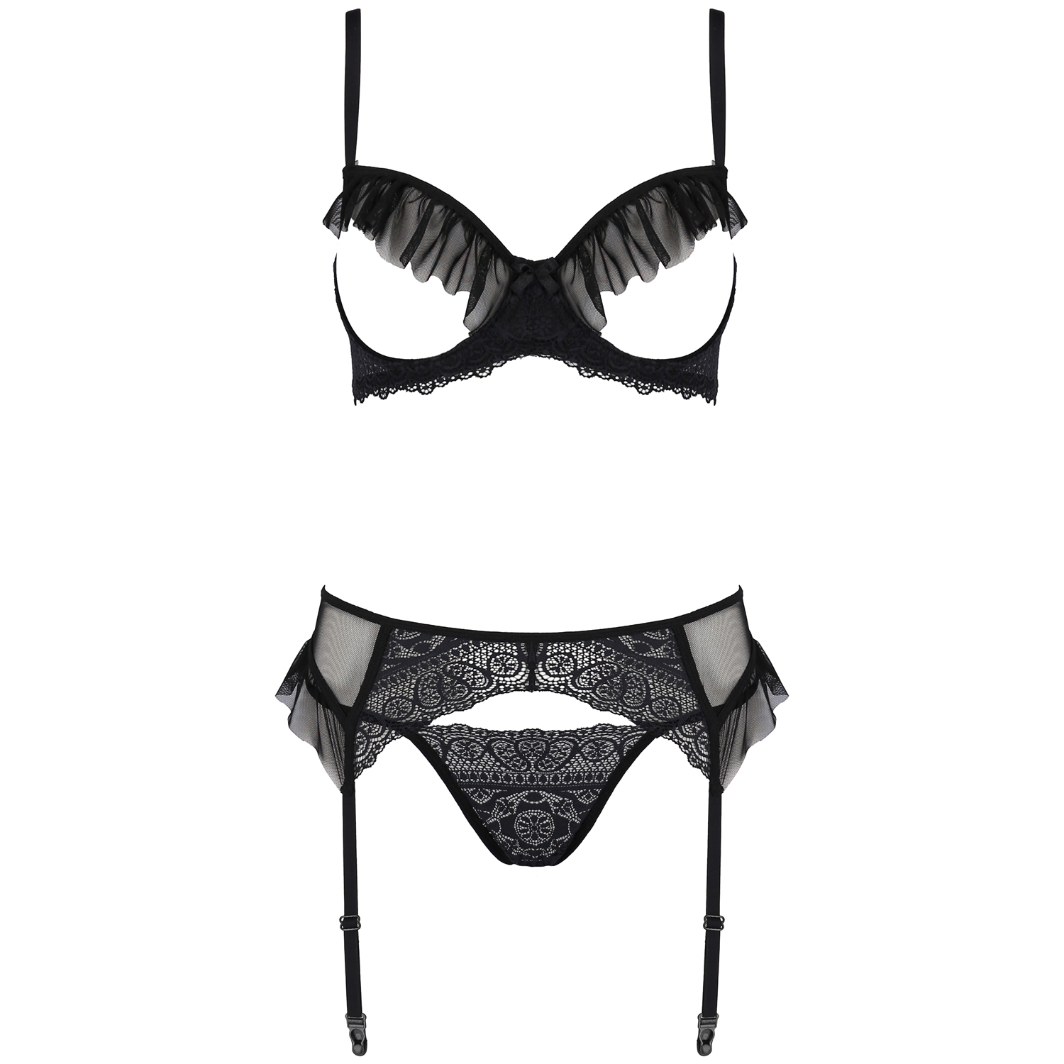 Passion ECO Kerria Peekaboo Ensemble - Black - S/M