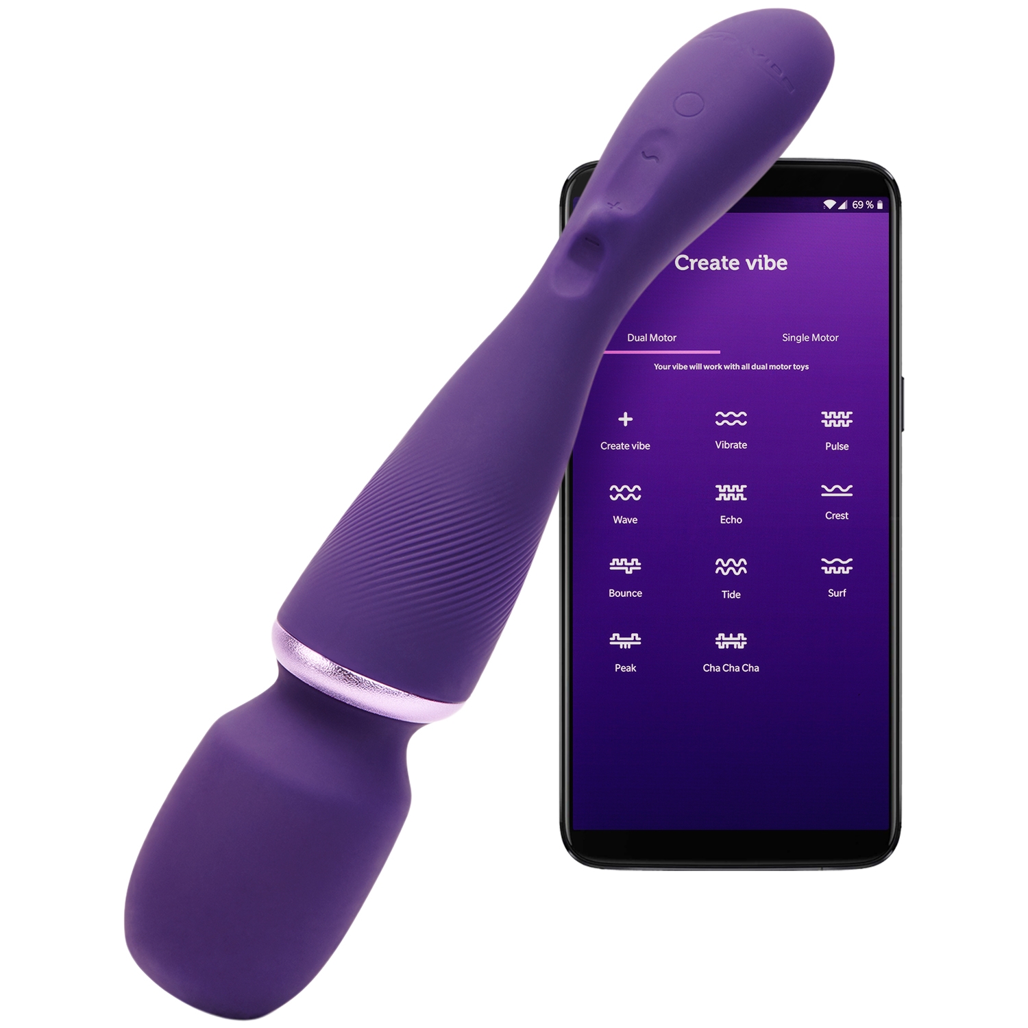 We-Vibe Wand Hieromasauva Lisäosilla – Purple – Sinful