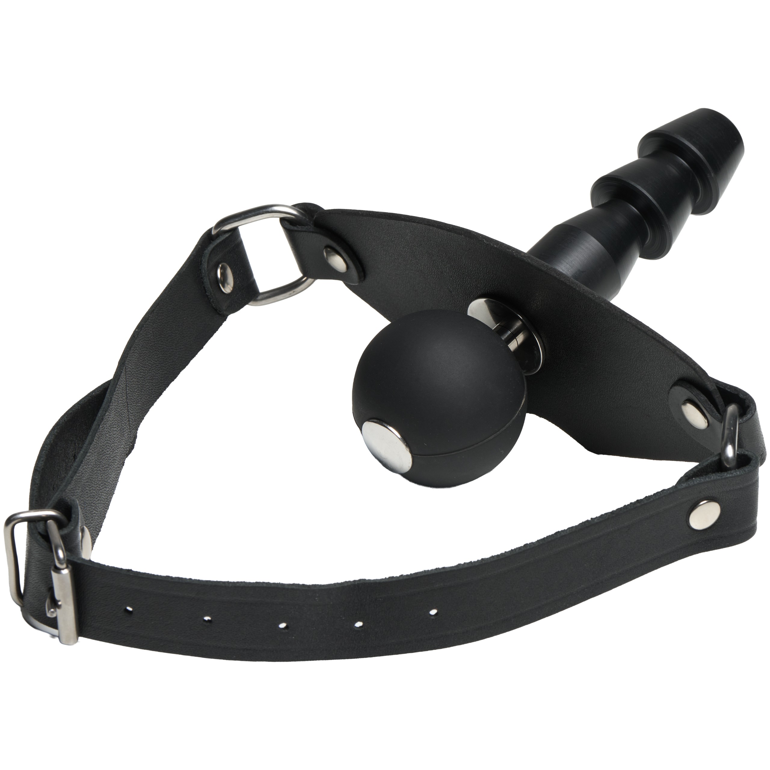 Black Label Ball Gag med Dildoadapter var 1