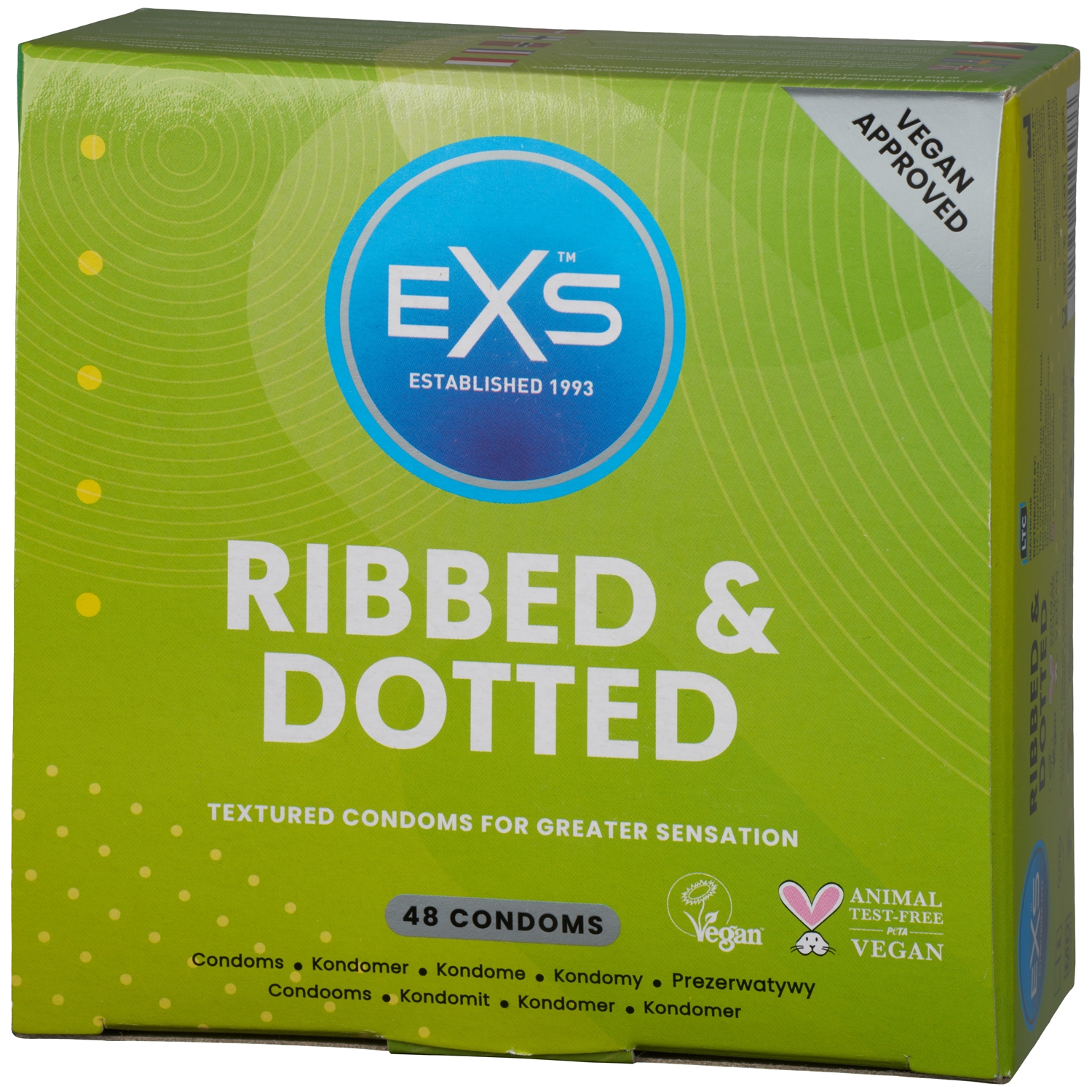 EXS EXS Kondomer med Riller og Prikker 48 stk. - Klar