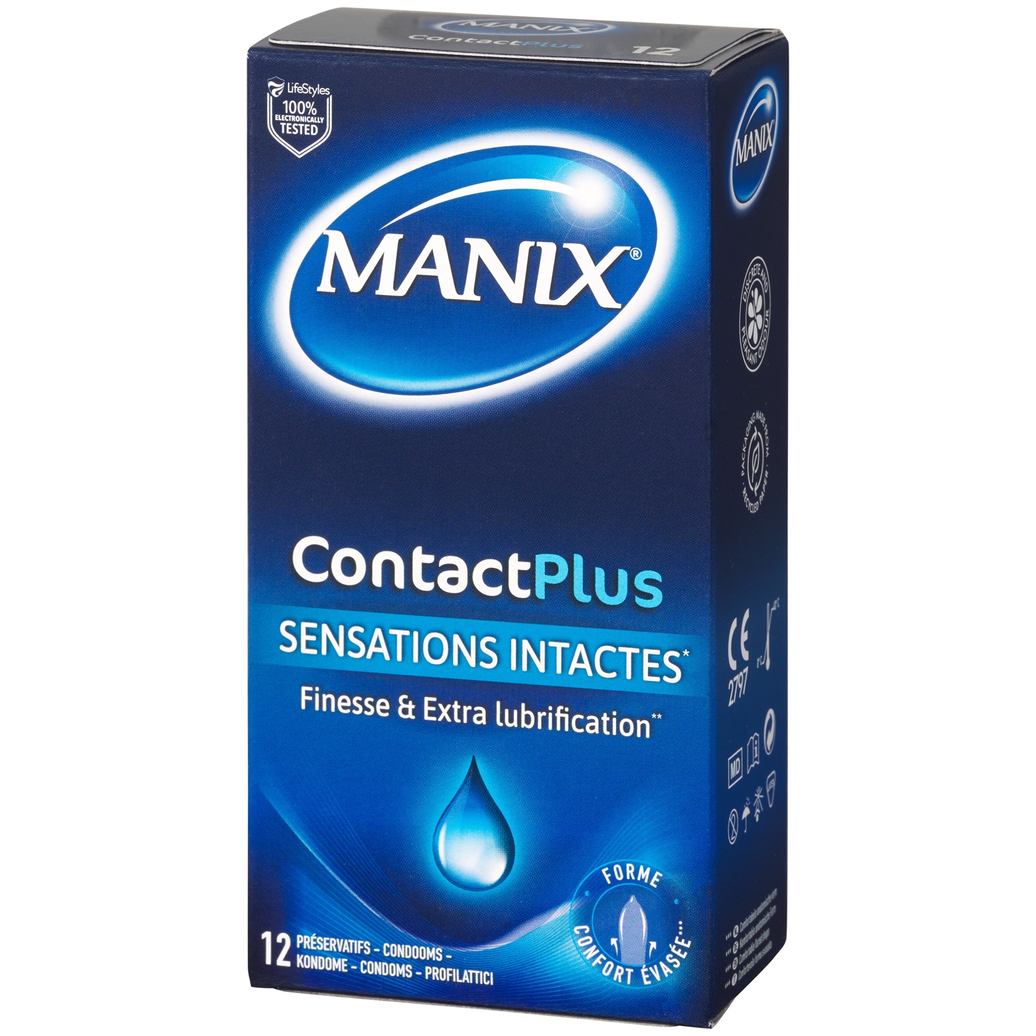 Manix Contact Plus Kondomer 12 stk - Klar
