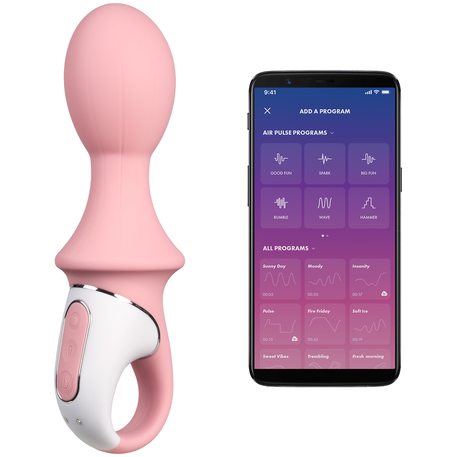 Satisfyer Air Pump Booty 5 Connect App-styret Vibrator - Pink thumbnail