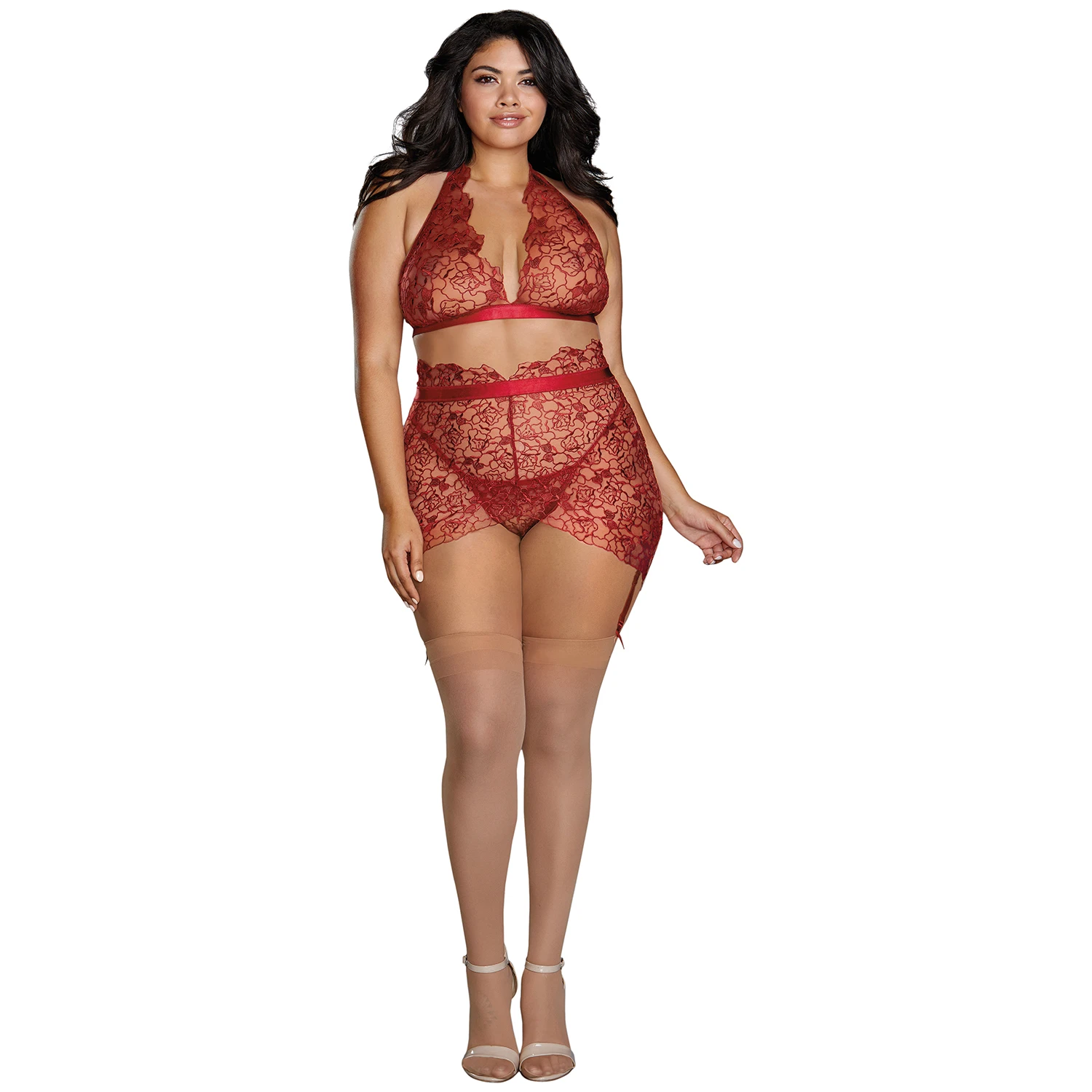 Dreamgirl Plus Size Ensemble Soutien-Gorge Floral Délicat var 3