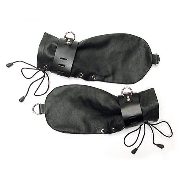 Kinklab Nahkaiset Bondage-hanskat var 1